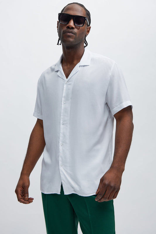Dawson Relaxed Short Sleeve Cuban Collar Shirt - White Fashion Nova