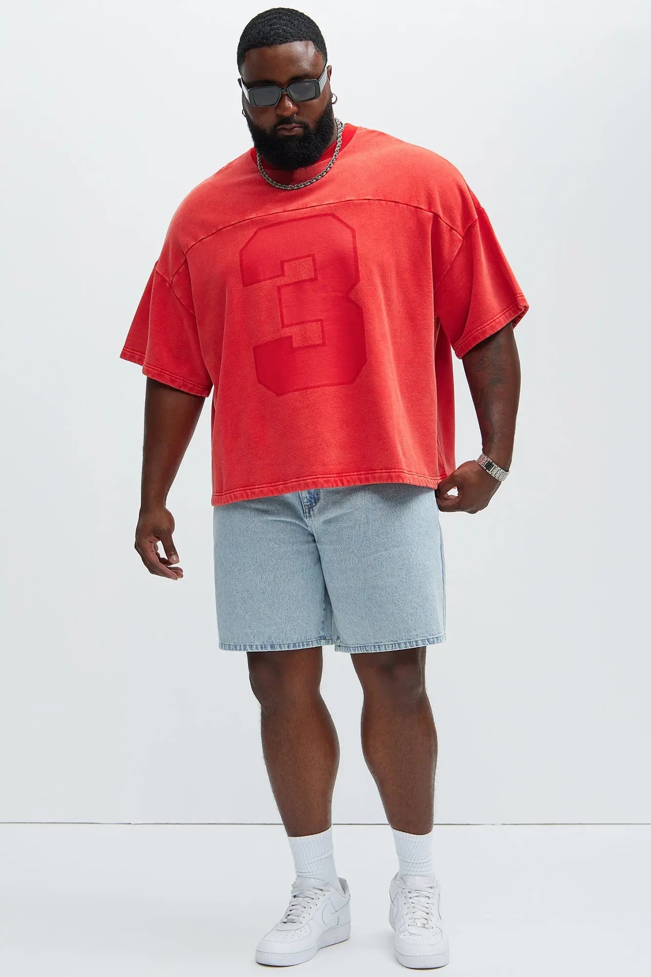 Kyle Oversized Tee - Red Fashion Nova