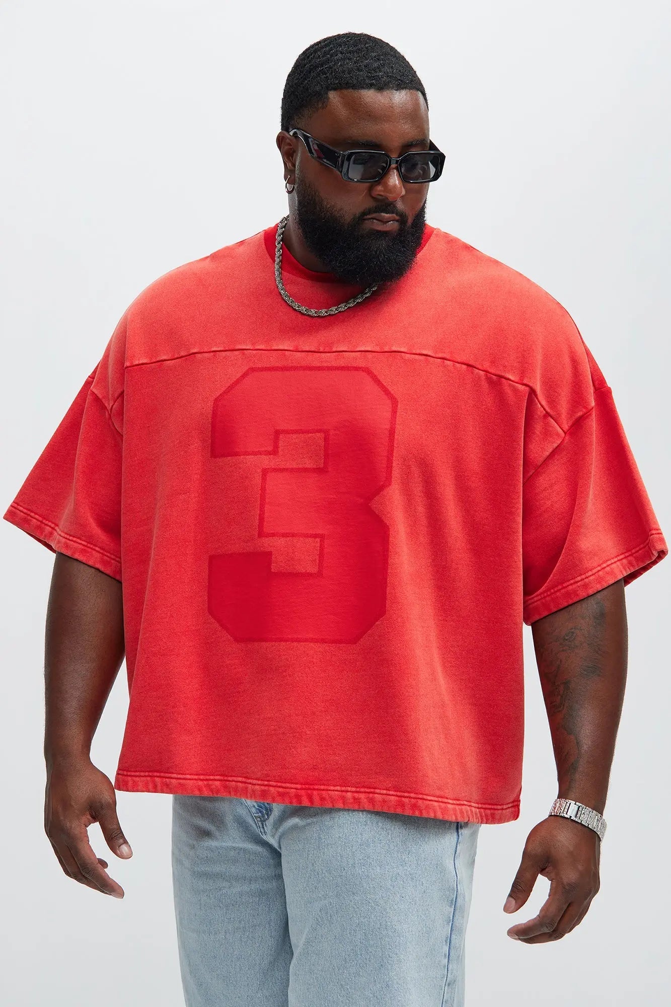 Kyle Oversized Tee - Red Fashion Nova