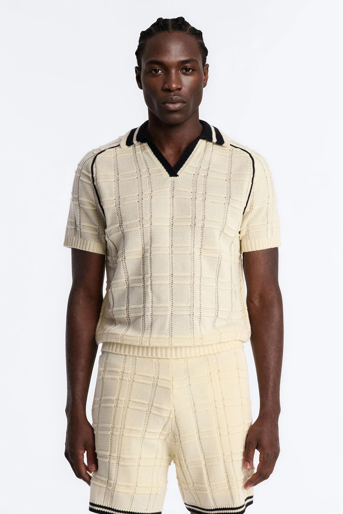 Relaxed Riviera Johnny Collar Knit Polo - Cream Fashion Nova