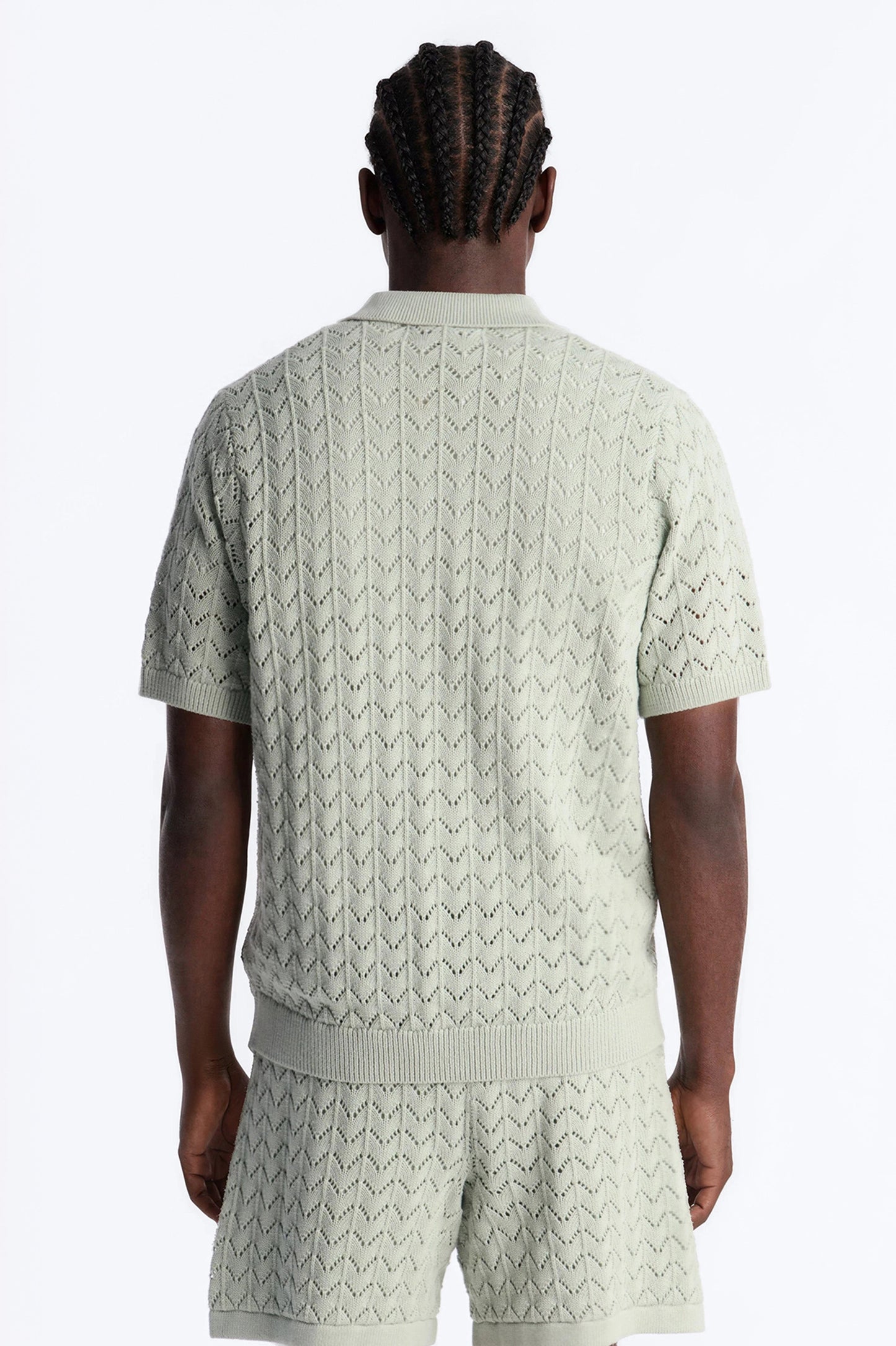 Waterfall Texture Open Knit Shirt - Sage Fashion Nova