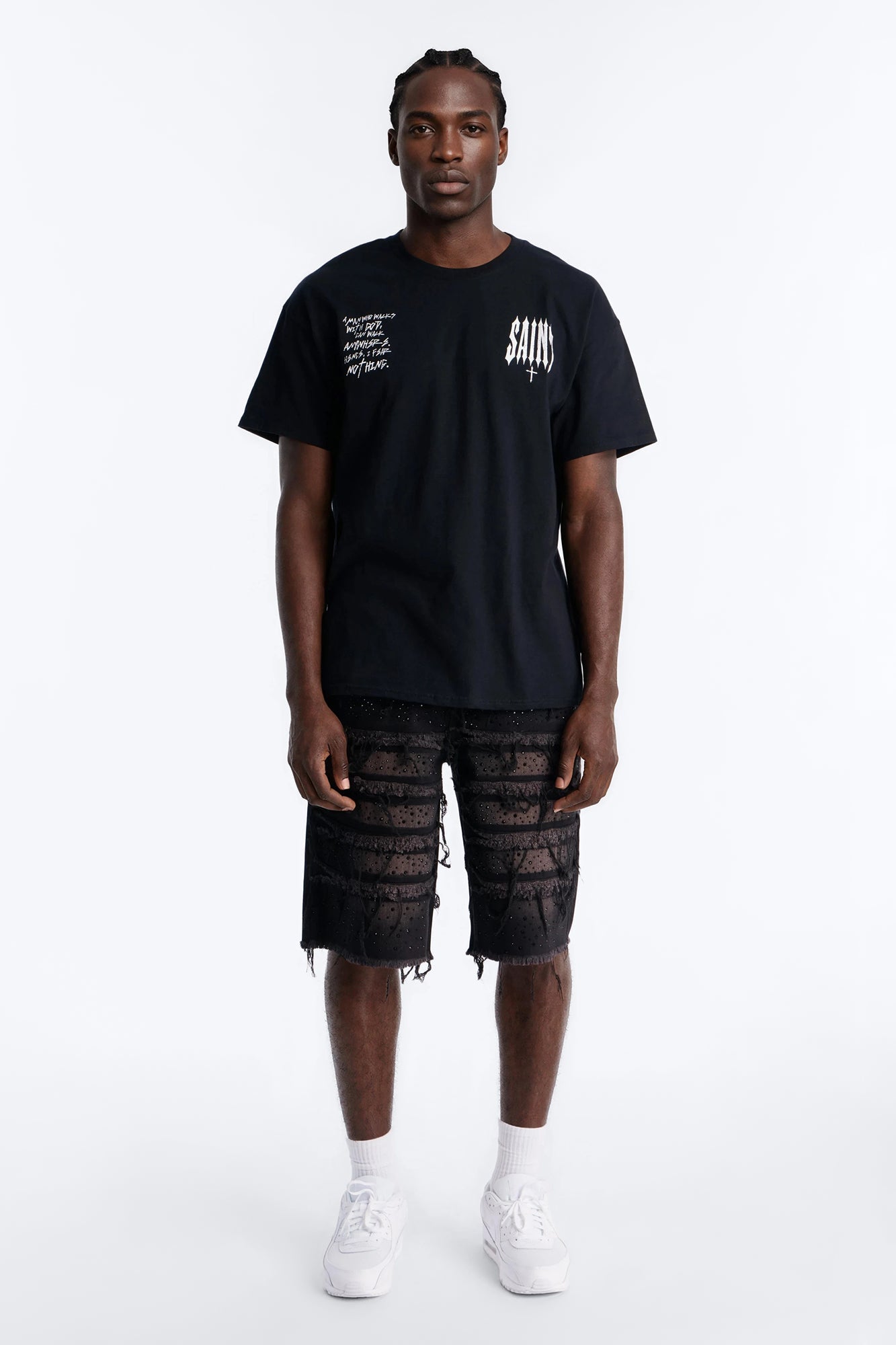 Saint Fear Nothing Oversized Short Sleeve Tee - Black Fashion Nova