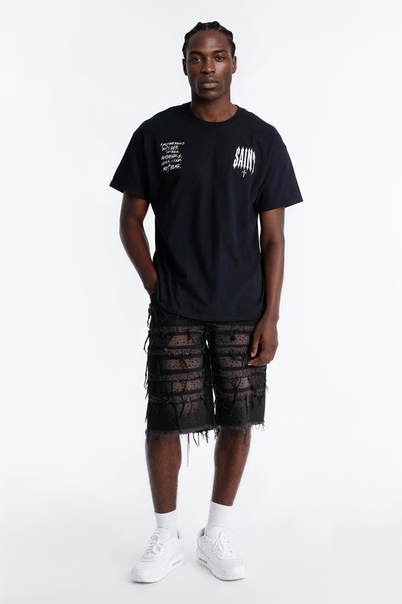 Relaxed Jeweled Havoc Denim Short - Black Fashion Nova