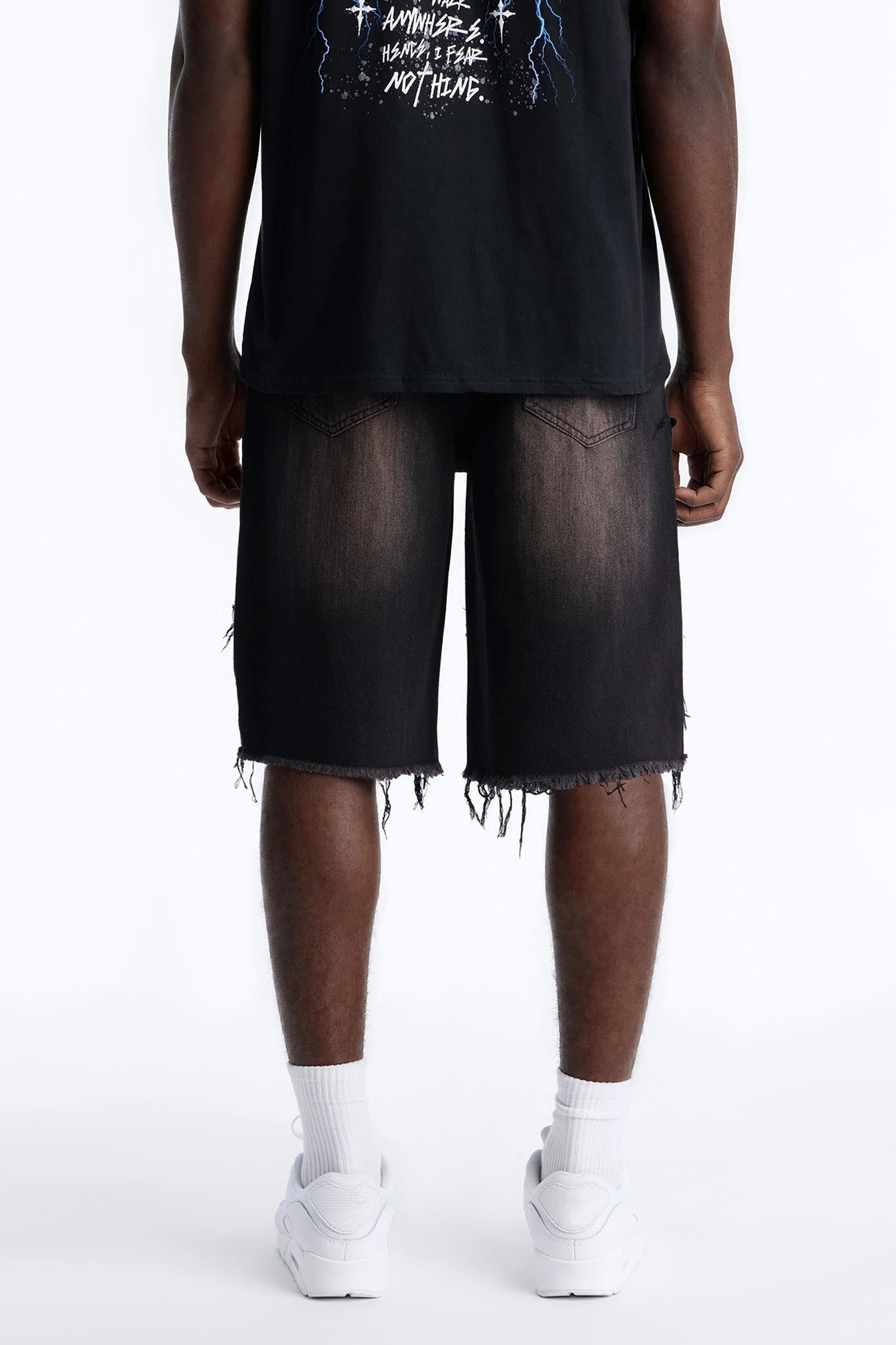 Relaxed Jeweled Havoc Denim Short - Black Fashion Nova