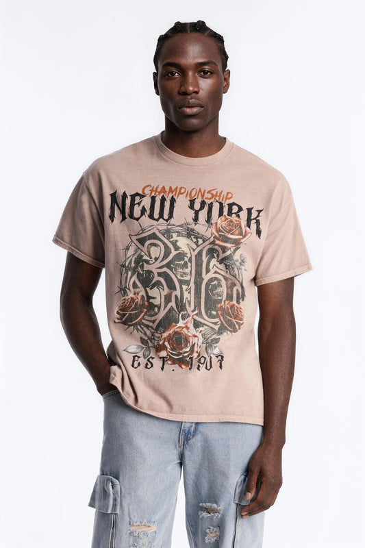 Championship NYC Oversized Short Sleeve Tee - Taupe Fashion Nova