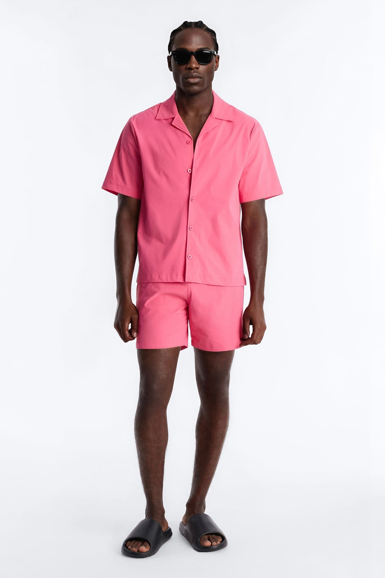 Montez Cuban Collar Button Up Shirt - Hot Pink Fashion Nova