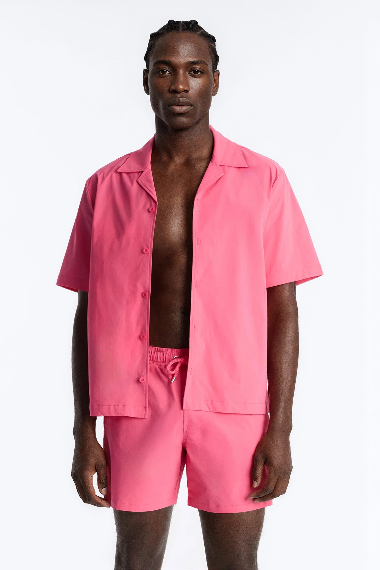 Montez Cuban Collar Button Up Shirt - Hot Pink Fashion Nova