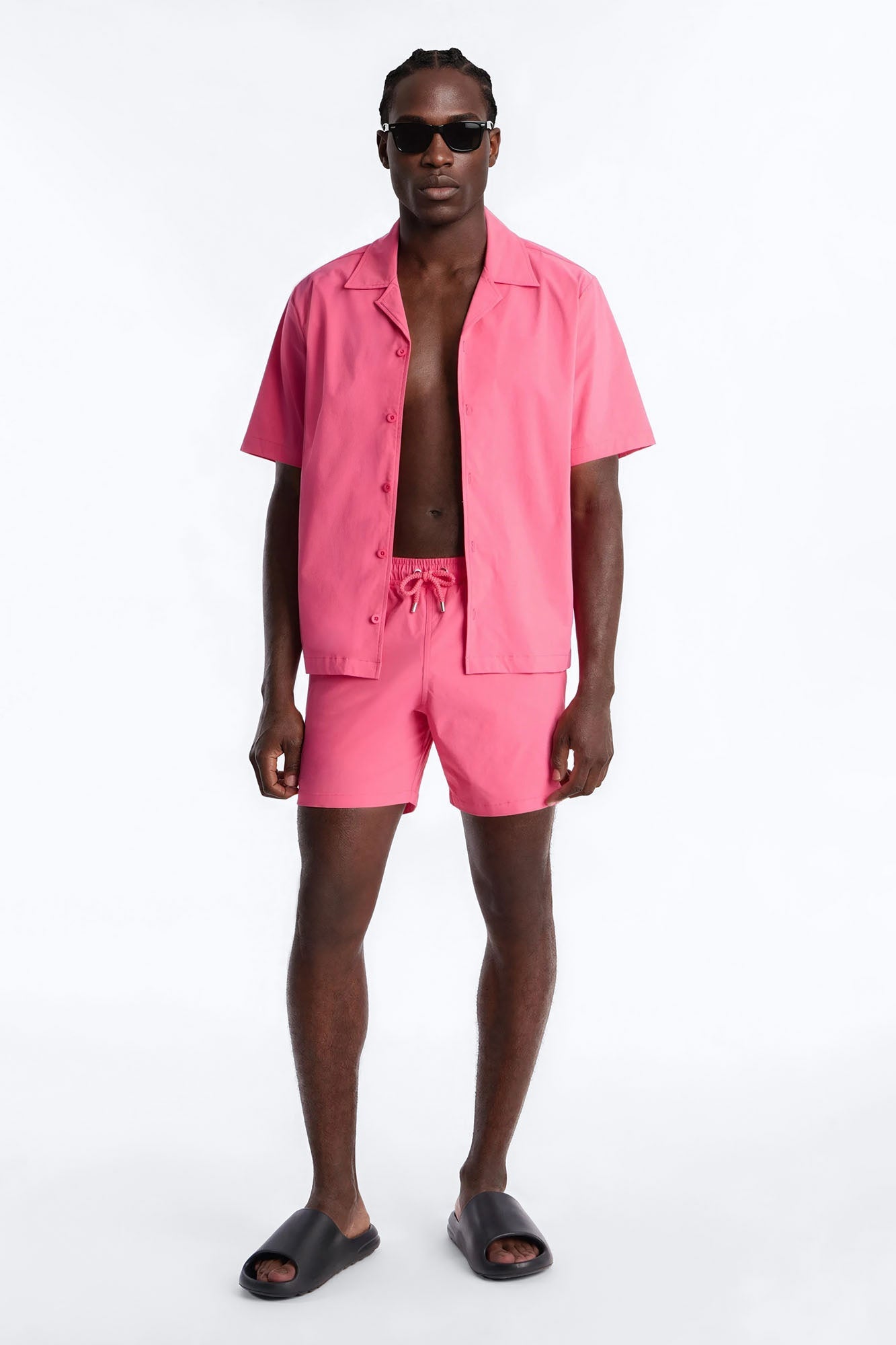 Montez Stretch Swim Trunk 6″ - Hot Pink Fashion Nova