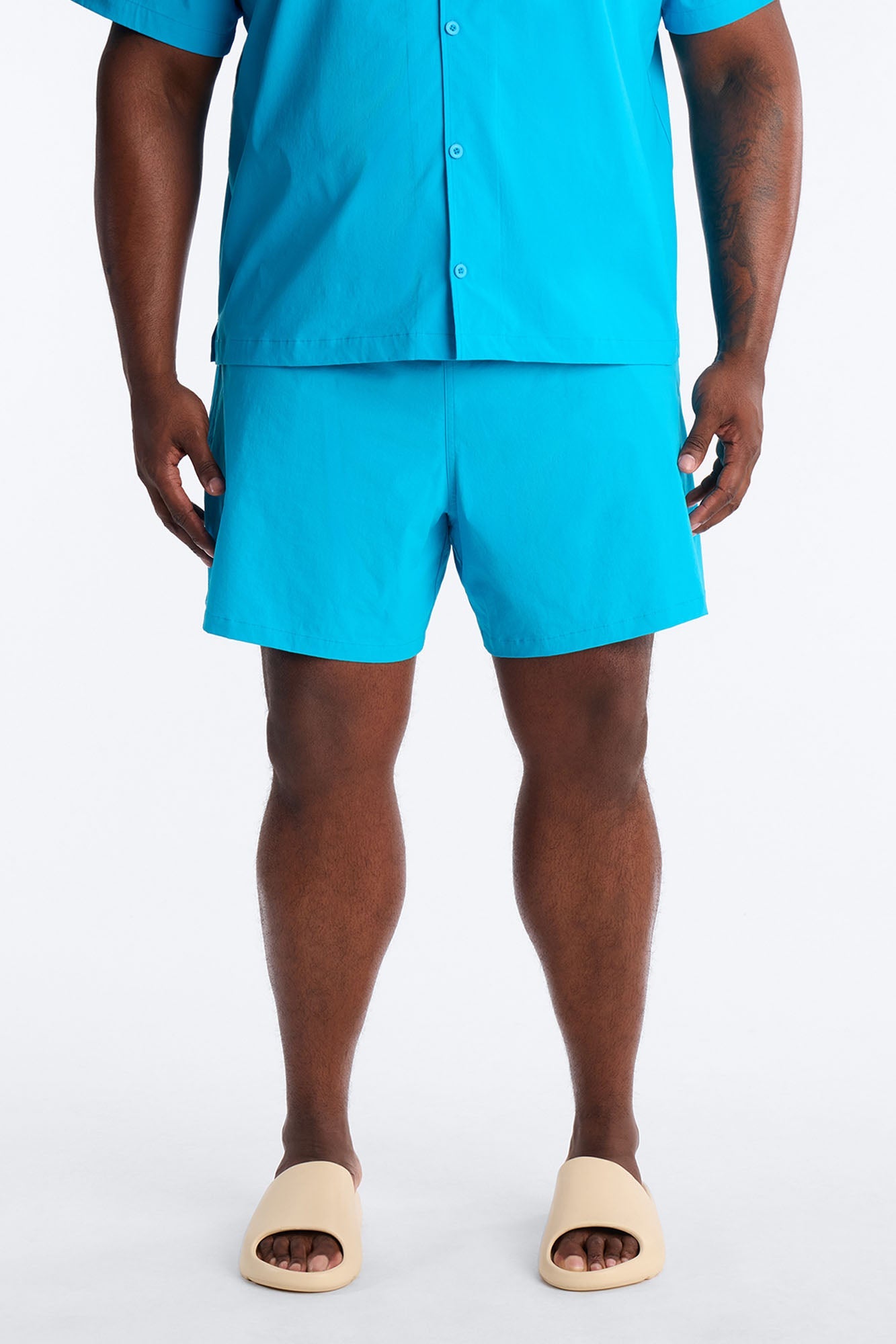 Montez Stretch Swim Trunk 6″ - Blue Fashion Nova
