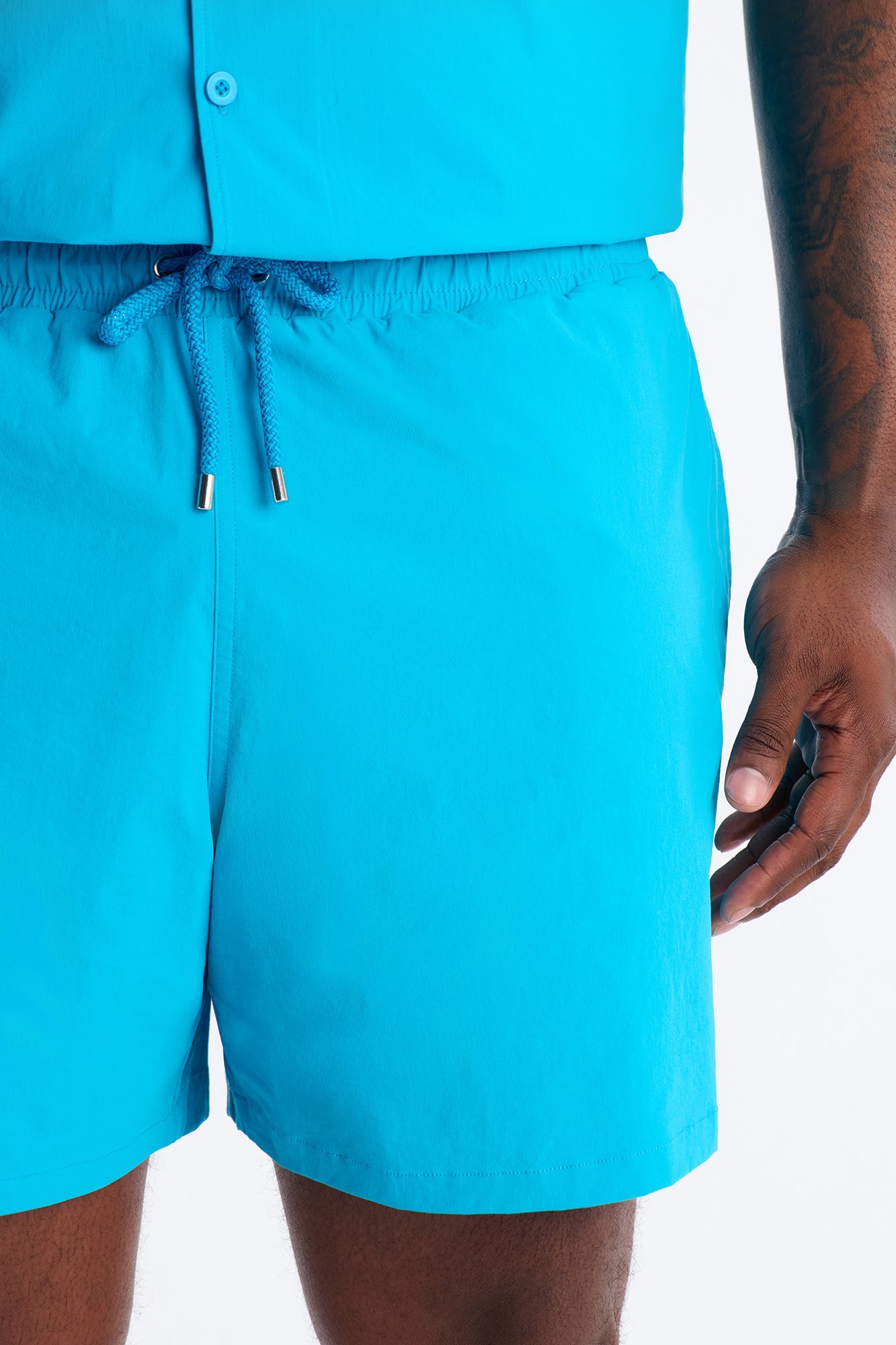 Montez Stretch Swim Trunk 6″ - Blue Fashion Nova