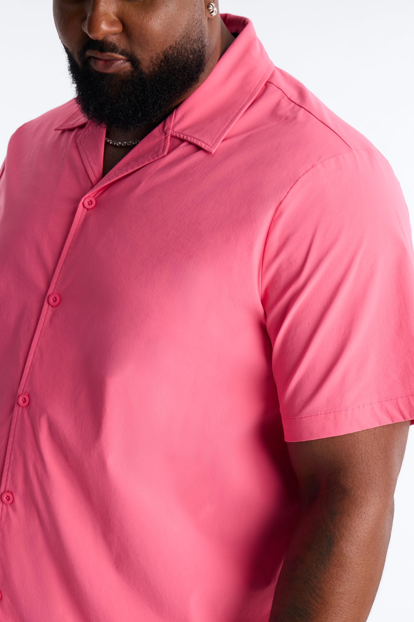 Montez Cuban Collar Button Up Shirt - Hot Pink Fashion Nova