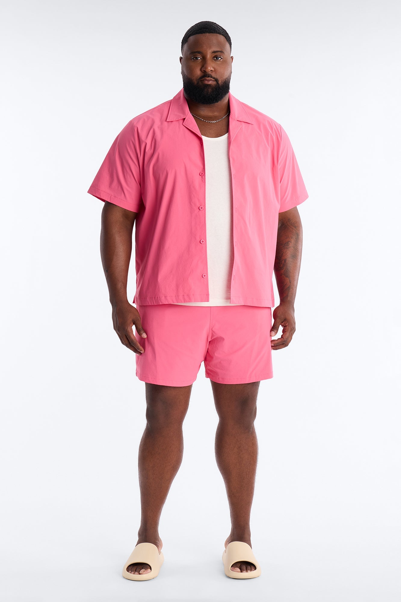 Montez Stretch Swim Trunk 6″ - Hot Pink Fashion Nova