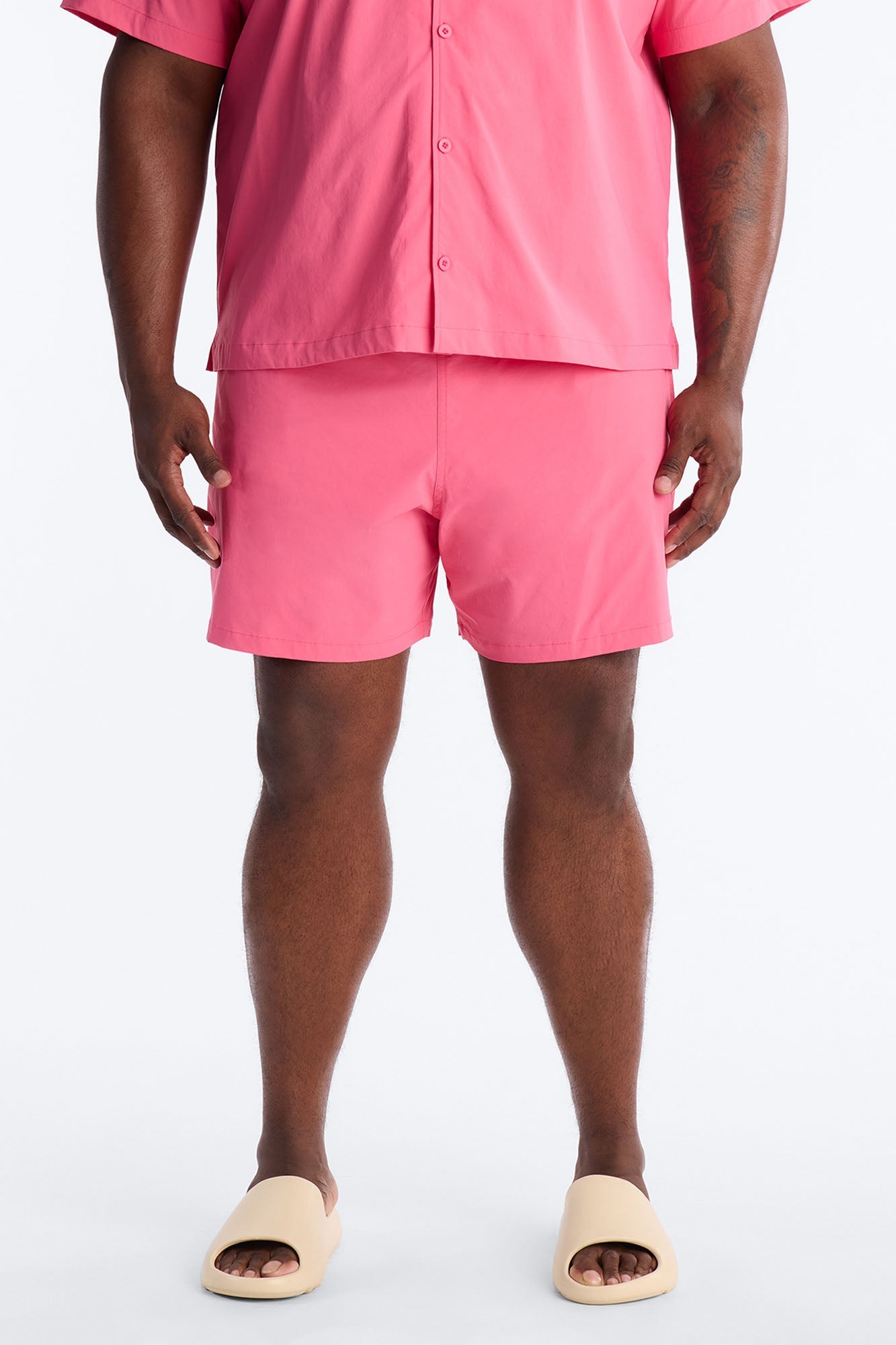 Montez Stretch Swim Trunk 6″ - Hot Pink Fashion Nova