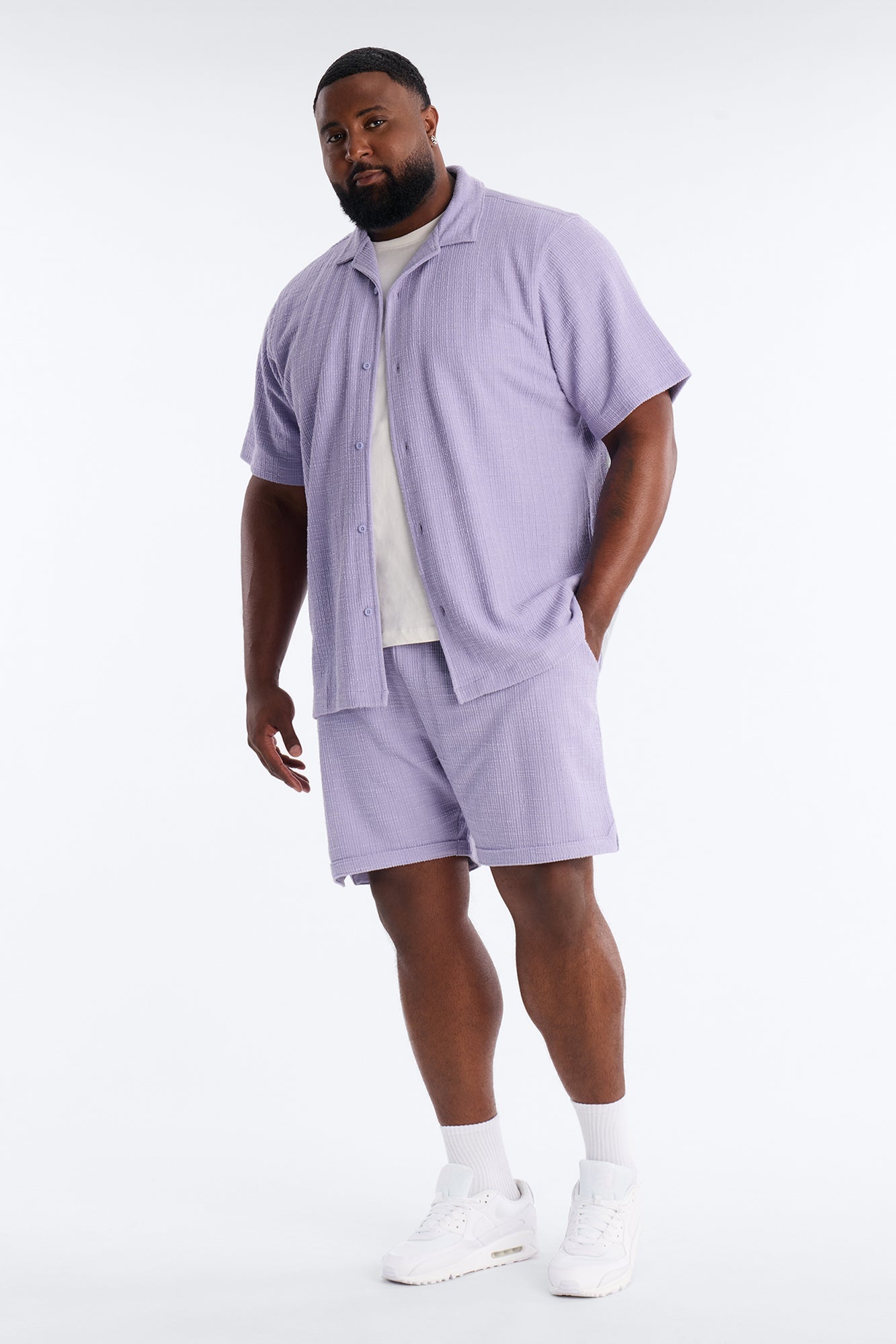 Dean Textured Short - Lavender Fashion Nova