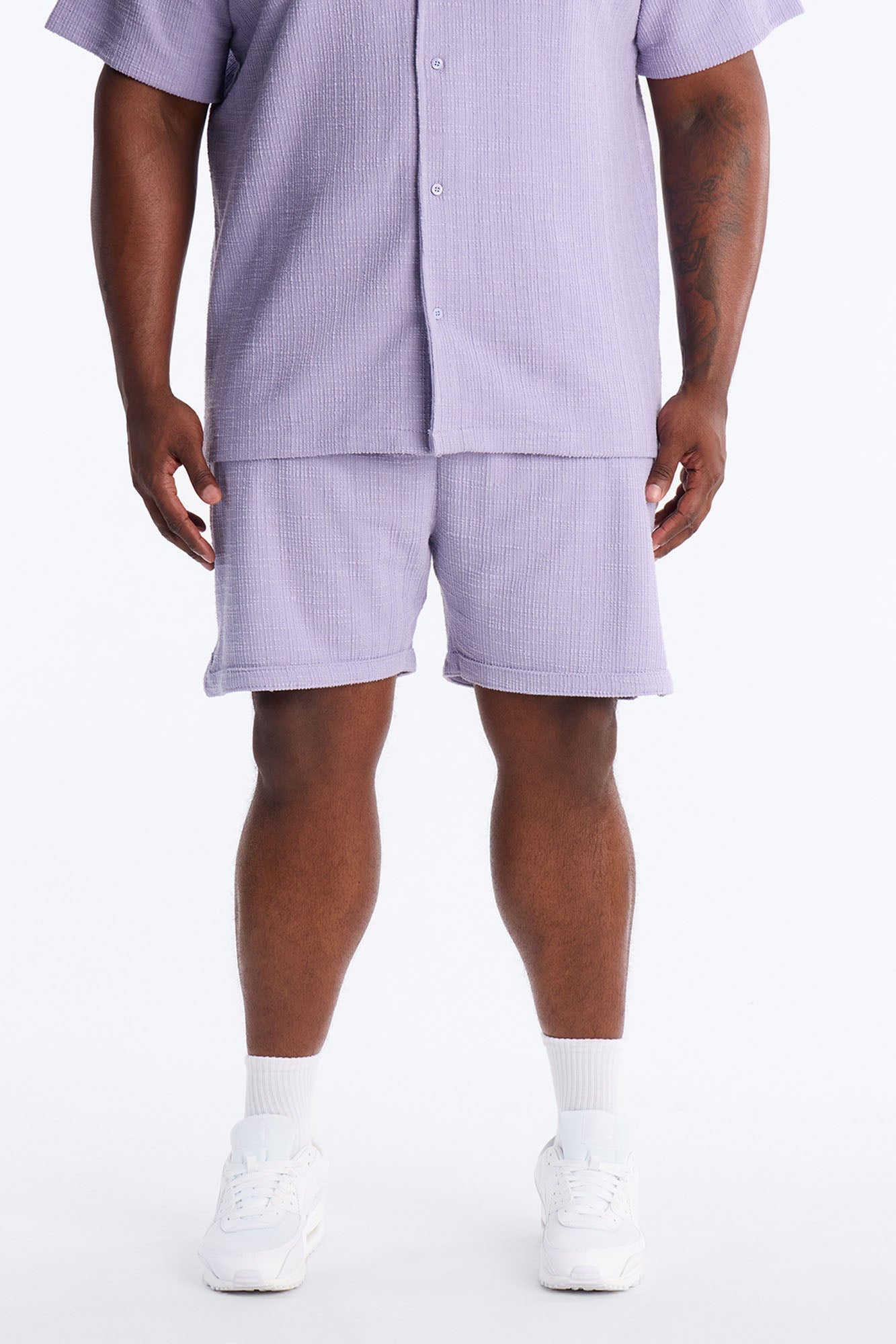 Dean Textured Short - Lavender Fashion Nova