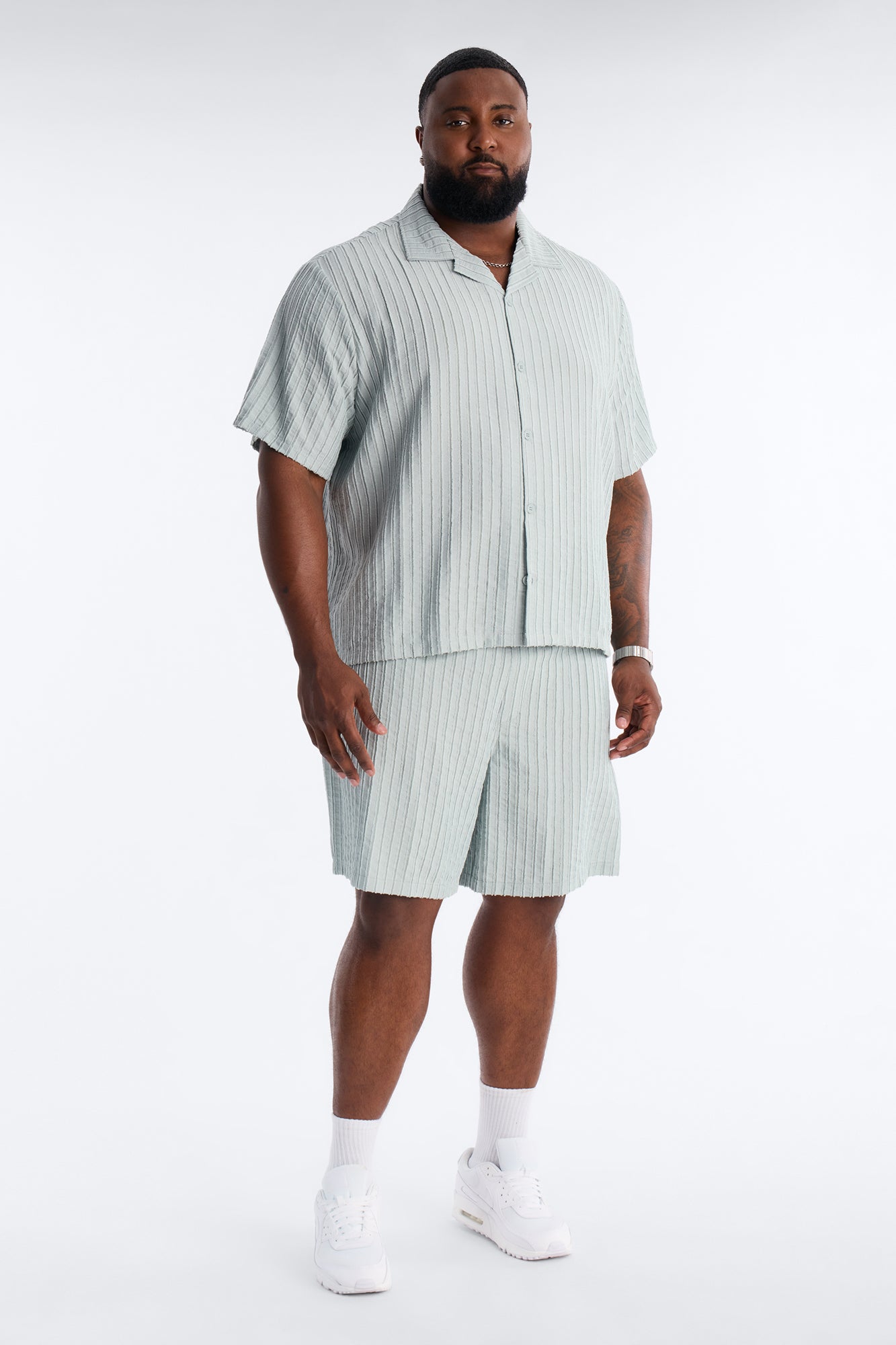 Relaxed Aegean Pleat Short - Sage Fashion Nova