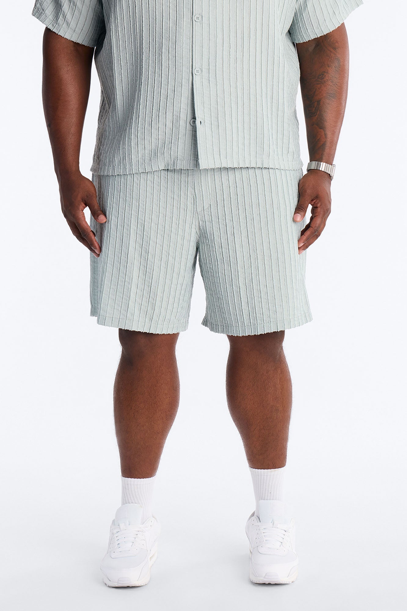 Relaxed Aegean Pleat Short - Sage Fashion Nova