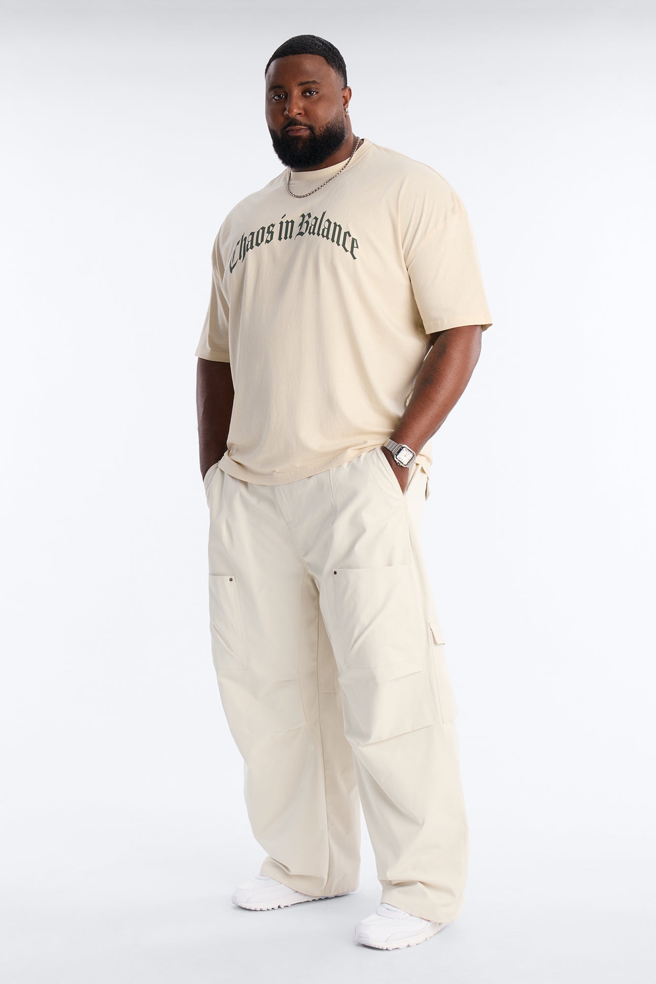 Barrel Fit Node Cargo Pant - Cream Fashion Nova