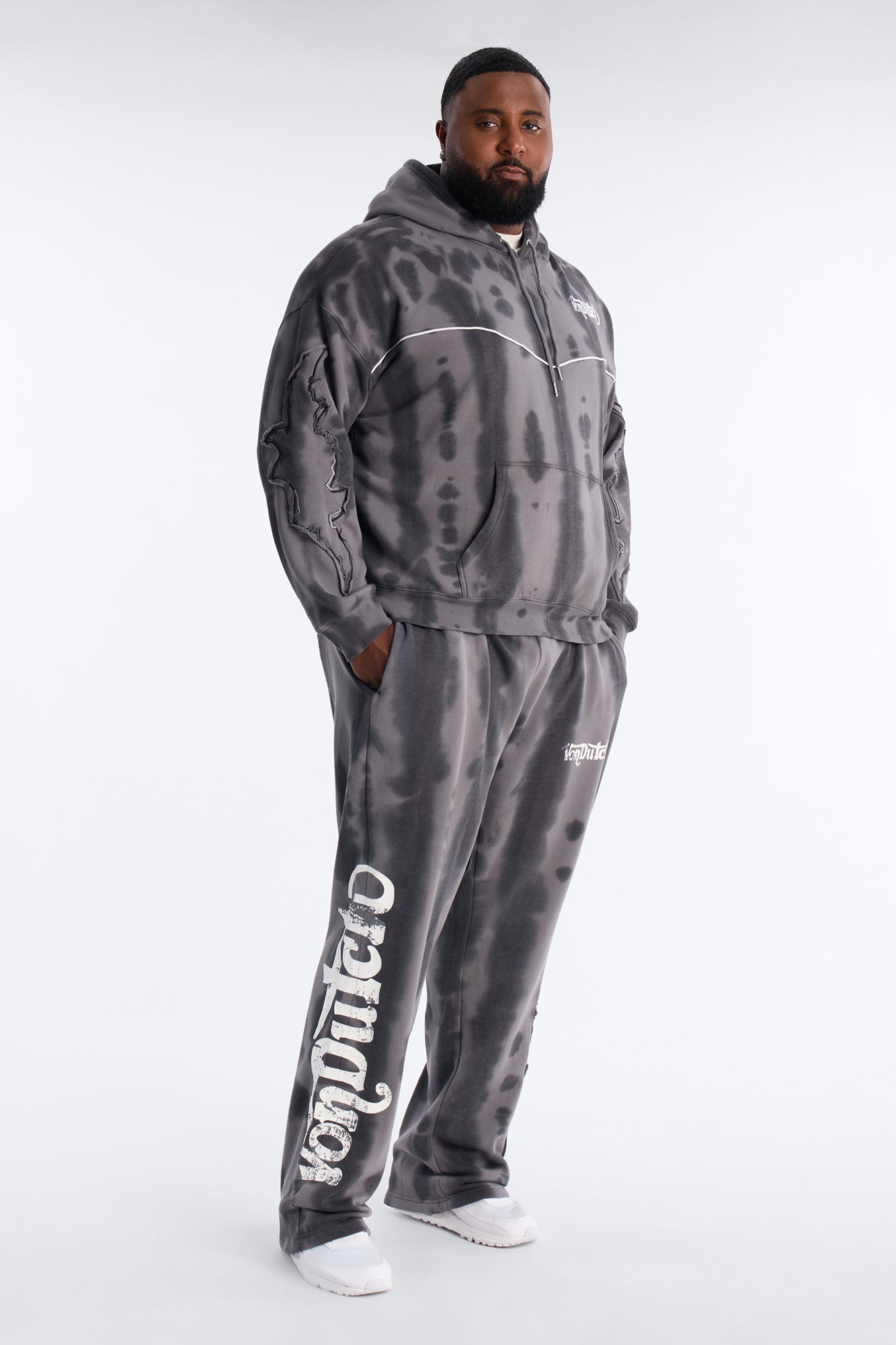 Baggy Von Dutch Outlaw Raw Edge Sweatpants - Charcoal Fashion Nova