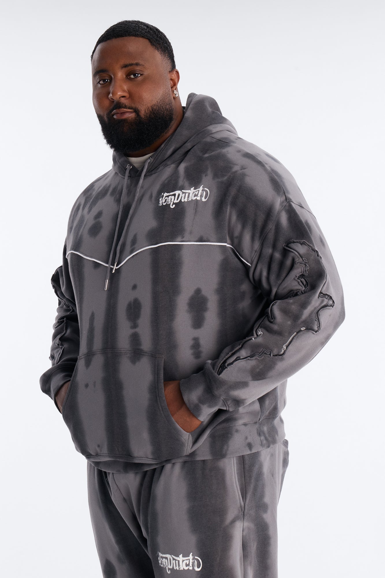 Von Dutch Outlaw Raw Edge Hoodie - Charcoal Fashion Nova