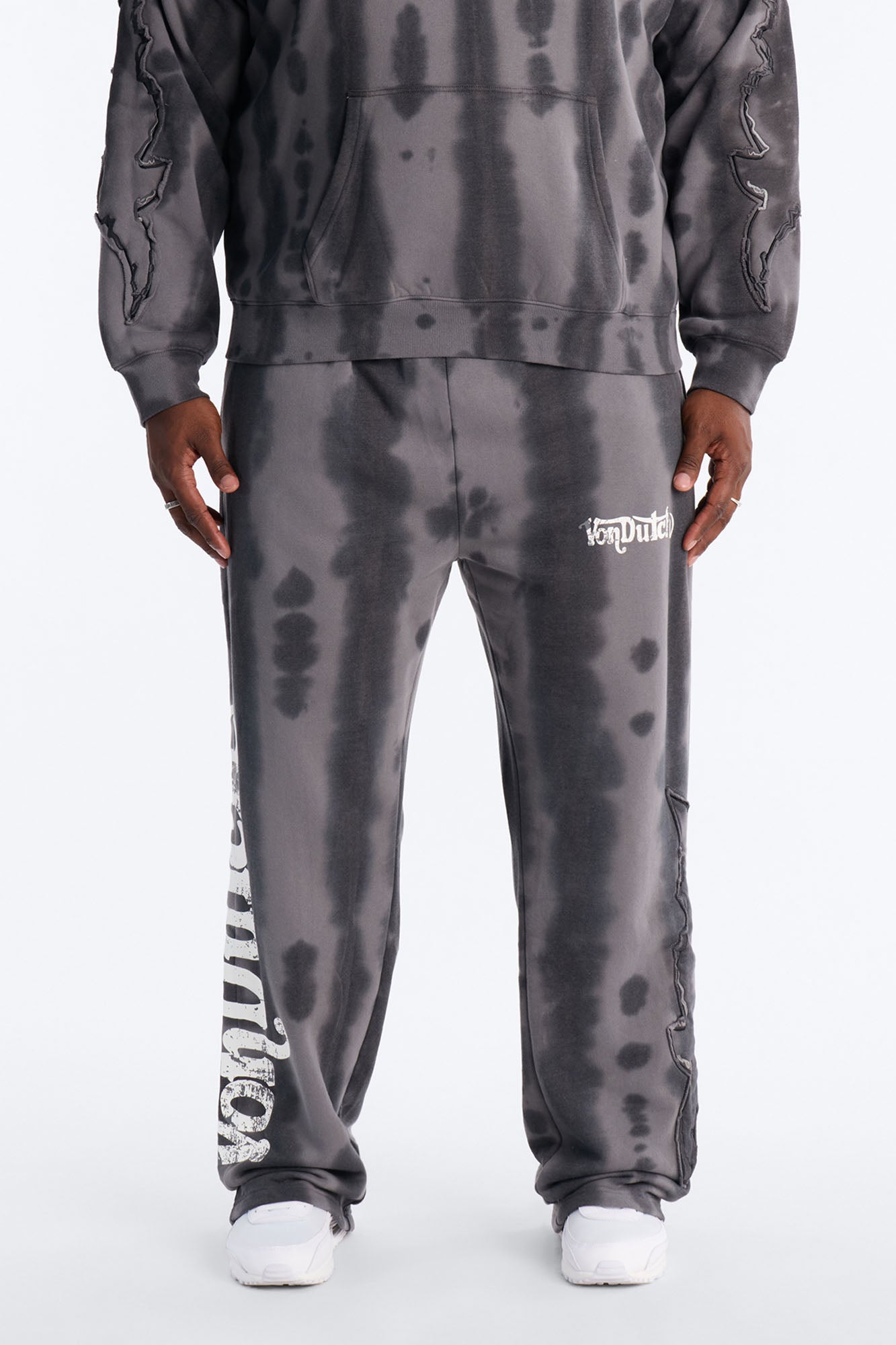 Baggy Von Dutch Outlaw Raw Edge Sweatpants - Charcoal Fashion Nova