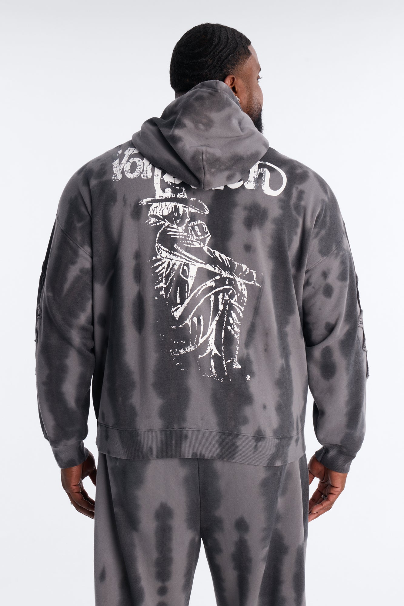 Von Dutch Outlaw Raw Edge Hoodie - Charcoal Fashion Nova