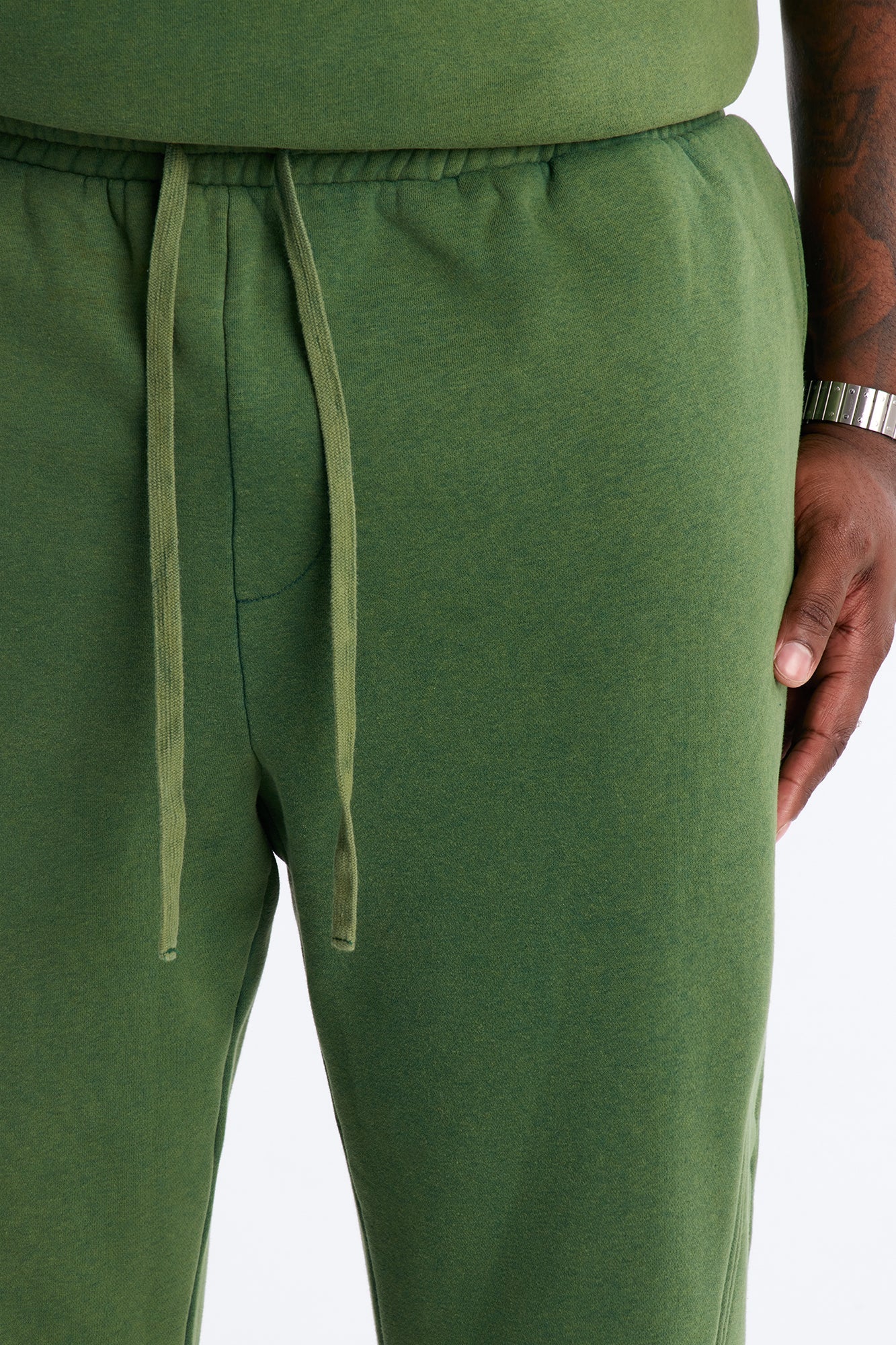 Washed Raw Edge Flare Sweatpant - Green Fashion Nova