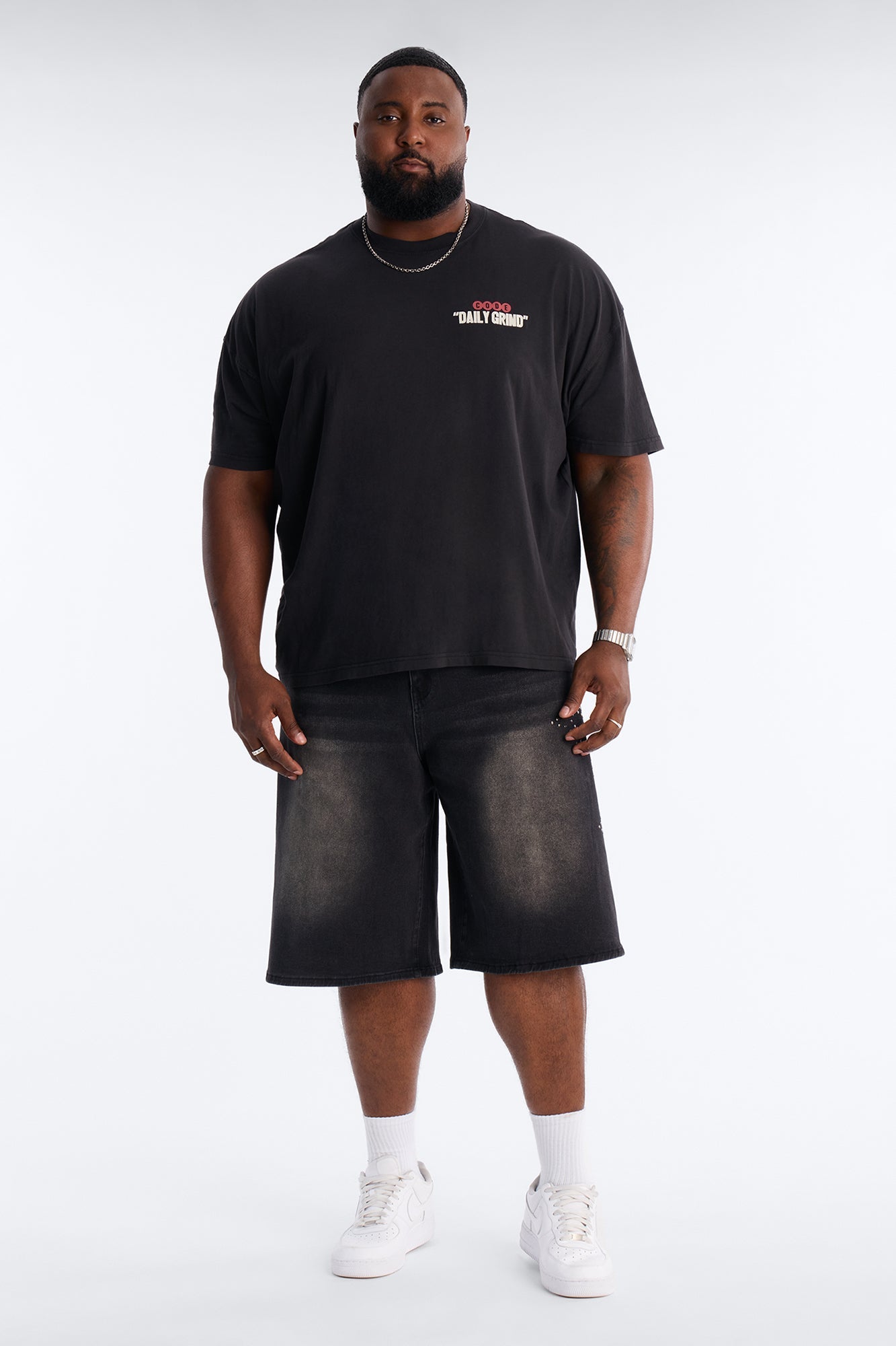 Daily Grind Oversized Short Sleeve Tee - Black Wash Fashion Nova