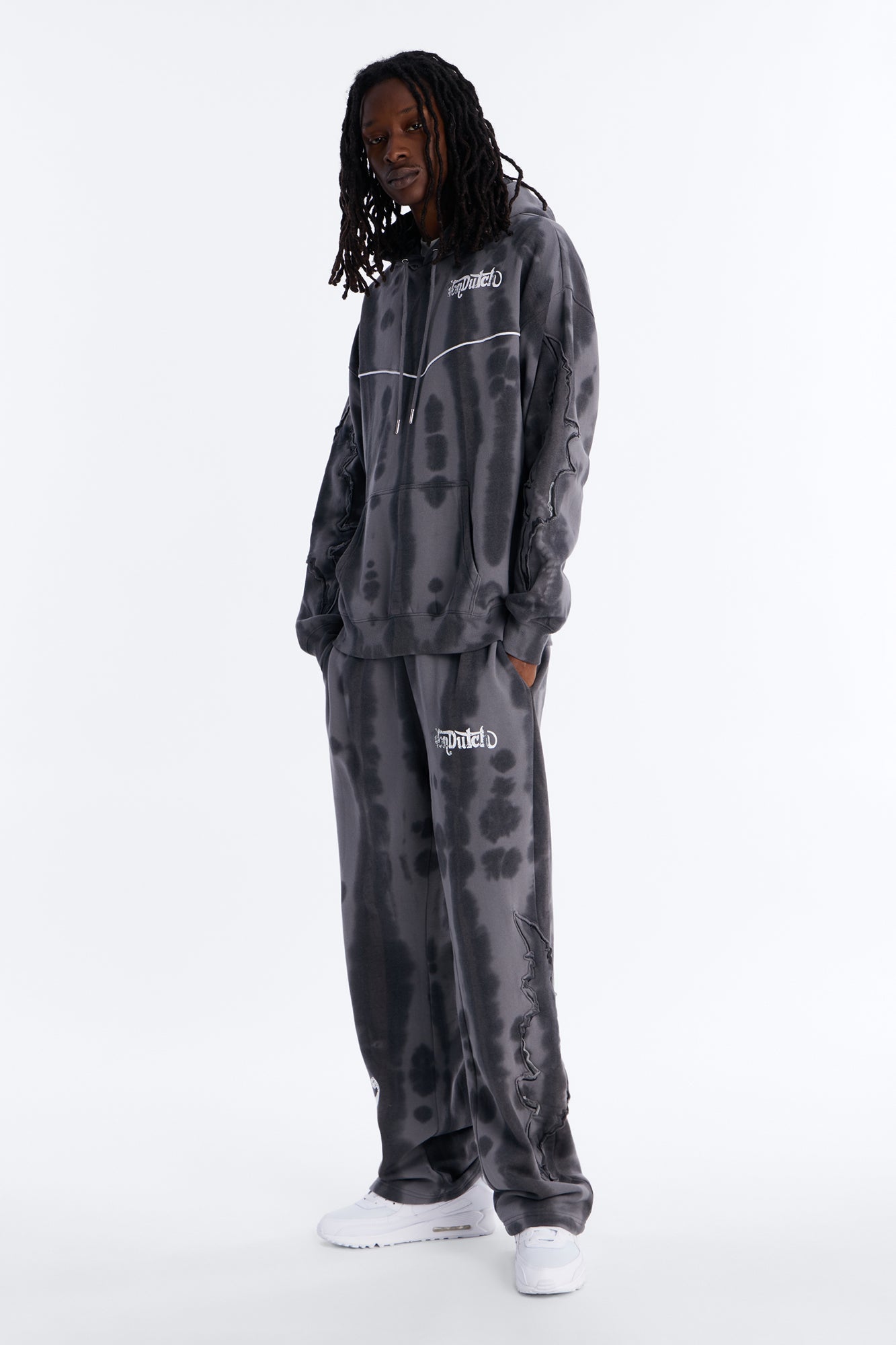 Von Dutch Outlaw Raw Edge Hoodie - Charcoal Fashion Nova