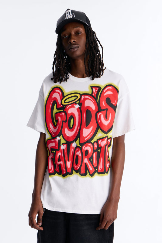 God's Favorite Oversized Short Sleeve Tee - White Fashion Nova