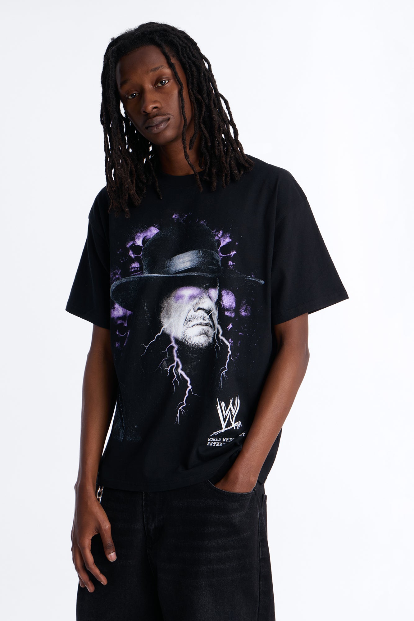 WWE Undertaker Heavy Weight Oversized Short Sleeve Tee - Black Fashion Nova