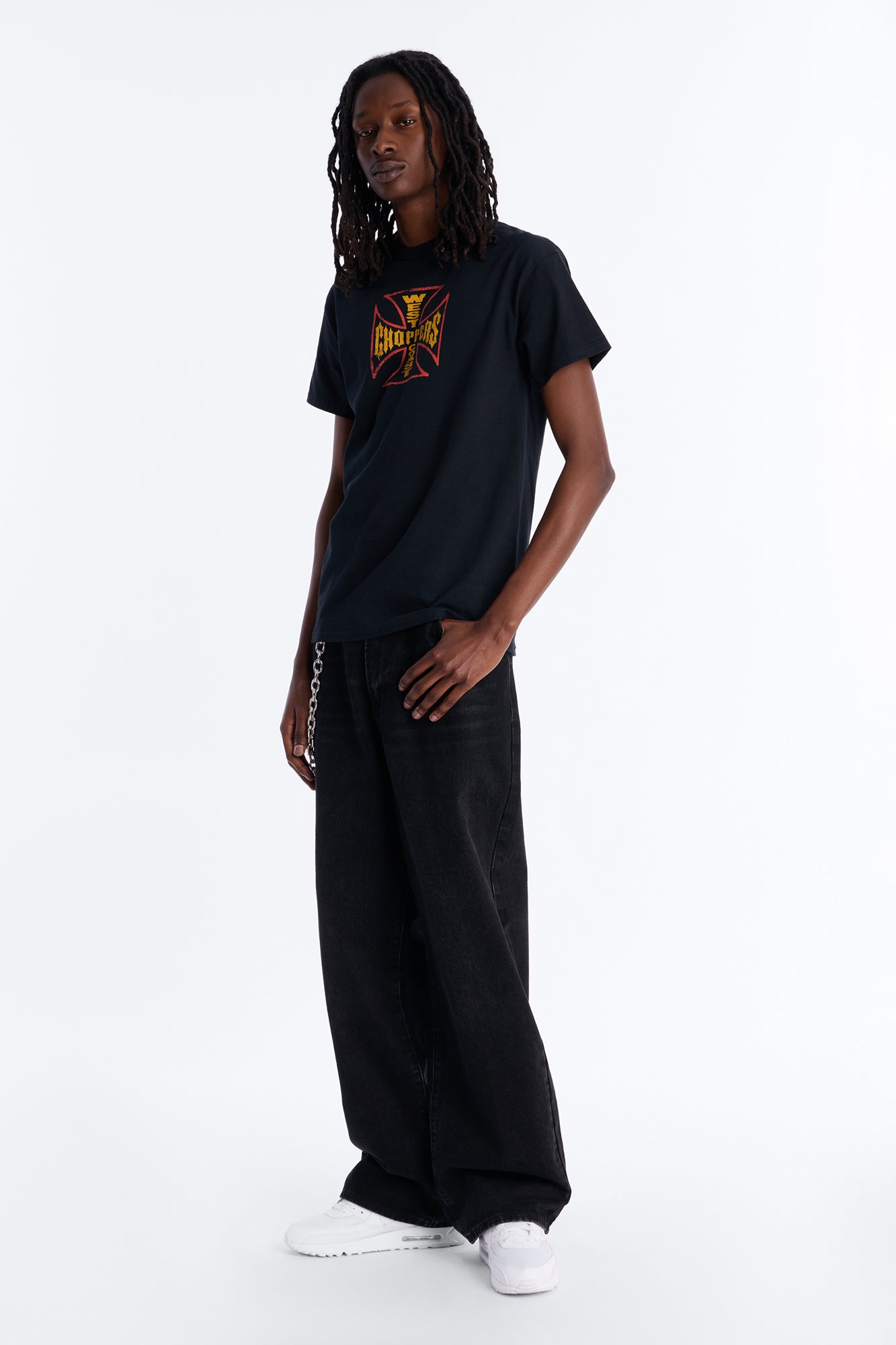 West Coast Choppers Cobra Puff Print Short Sleeve Tee - Black Fashion Nova