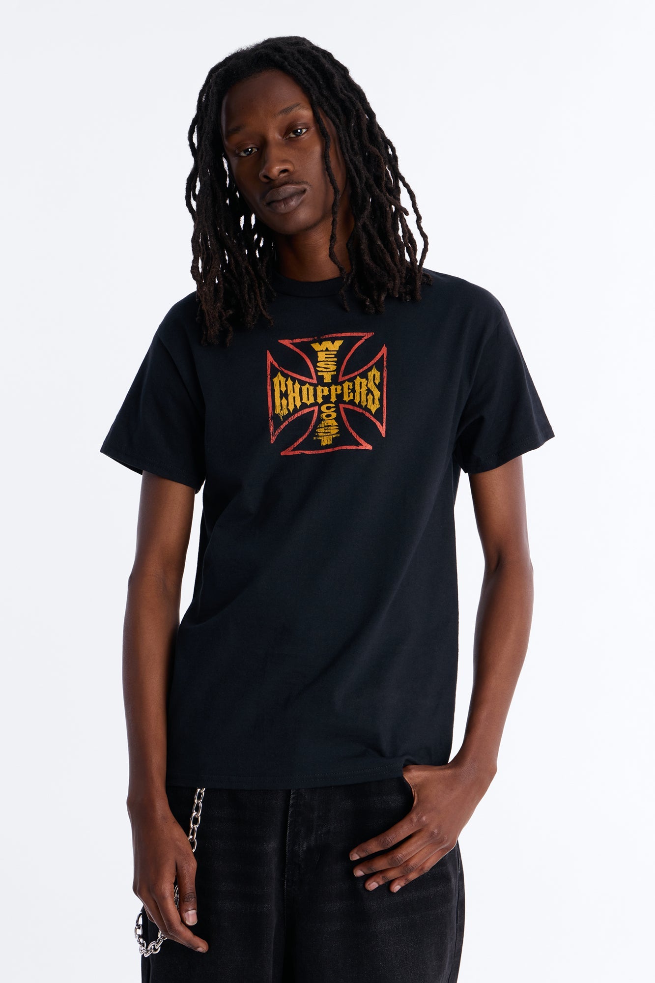 West Coast Choppers Cobra Puff Print Short Sleeve Tee - Black Fashion Nova