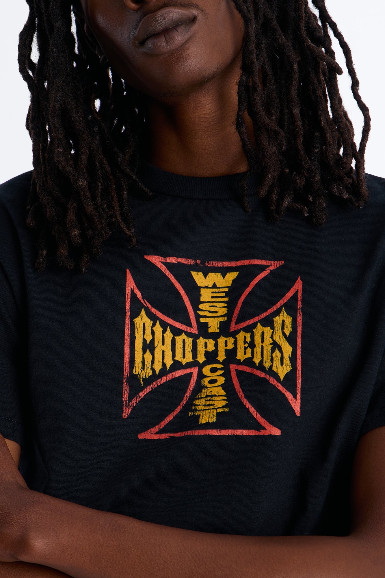 West Coast Choppers Cobra Puff Print Short Sleeve Tee - Black Fashion Nova