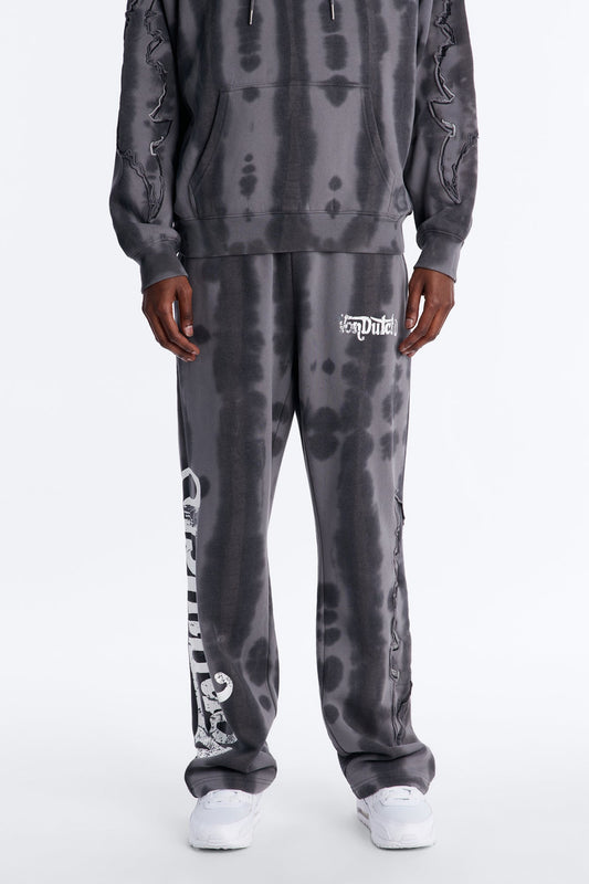 Baggy Von Dutch Outlaw Raw Edge Sweatpants - Charcoal Fashion Nova