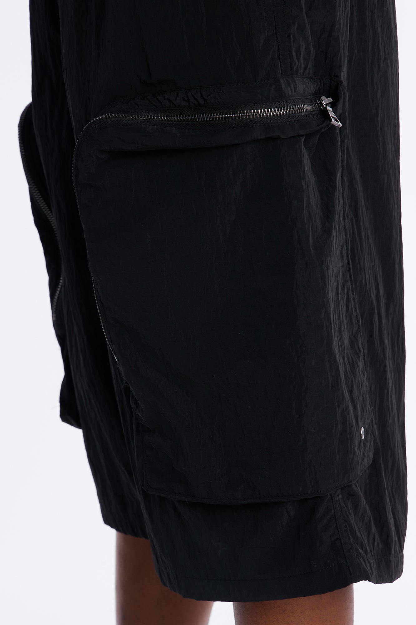 Baggy Oversized Pockets Tech Short - Black Fashion Nova