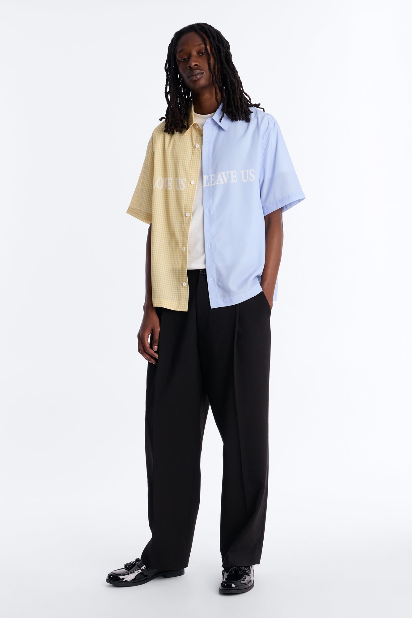 Relaxed Split Button Up Shirt - Yellow Fashion Nova
