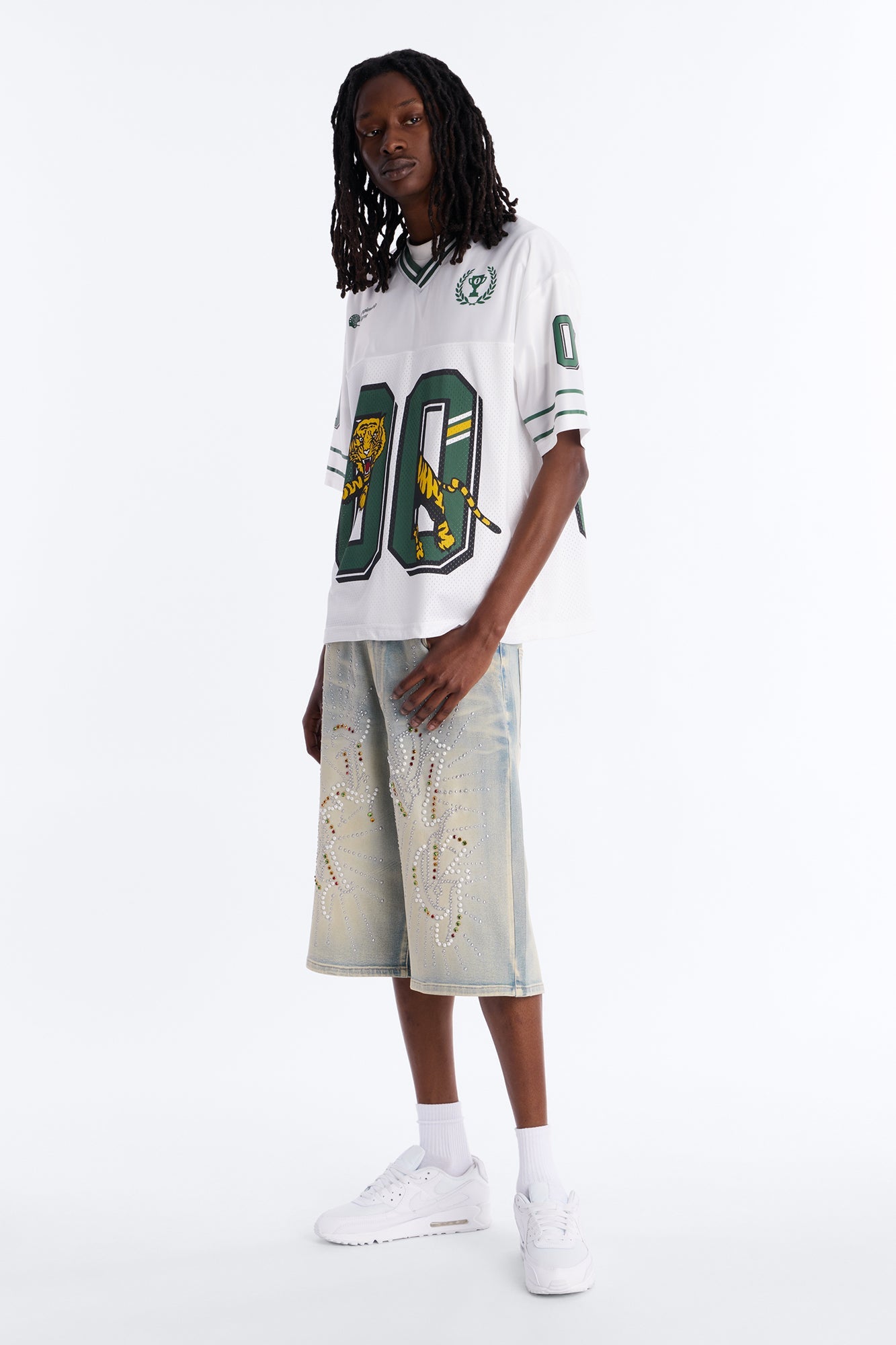 Legendary Tiger 00 Football Jersey - White Fashion Nova