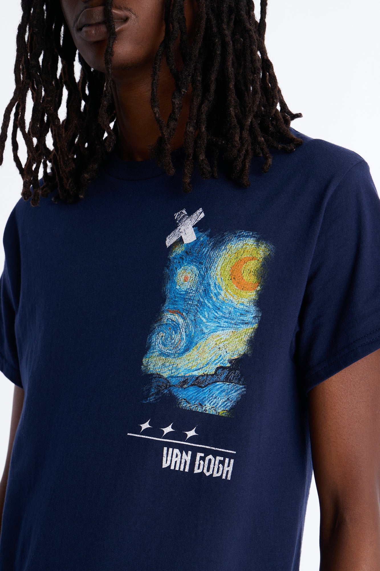 Van Gogh Stars Don't Sleep Short Sleeve Tee - Navy Fashion Nova