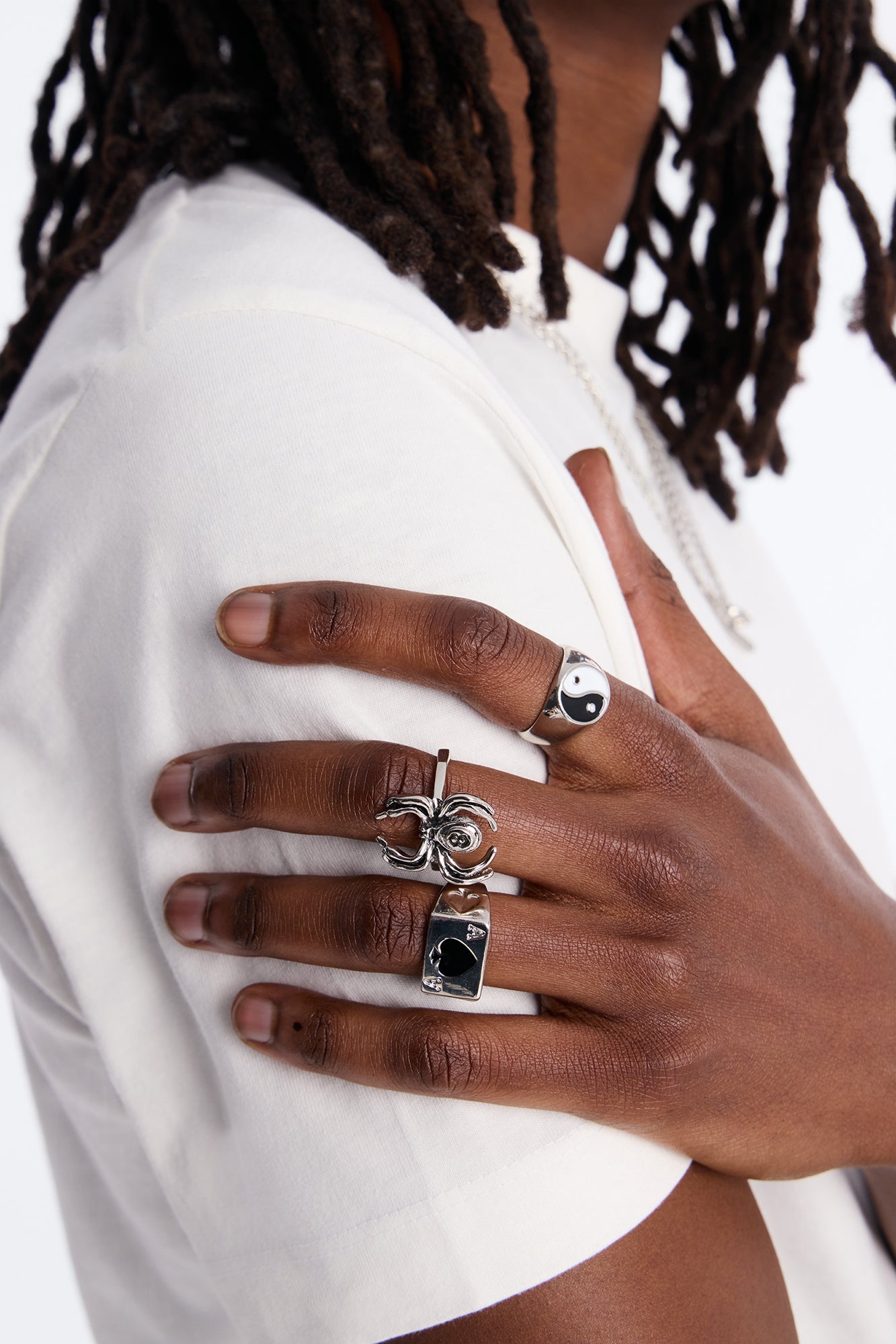 Arcane Shadows Multi Size Ring Set - Silver Fashion Nova