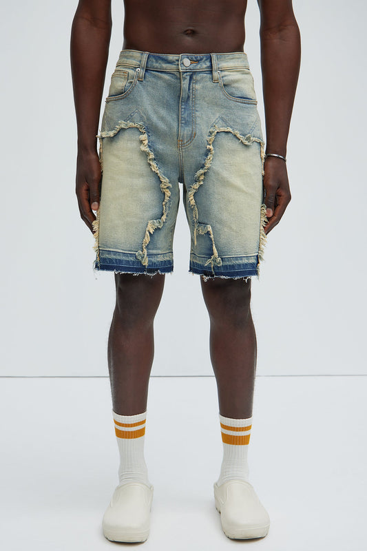 Barker Relaxed Denim Shorts - Vintage Blue Wash Fashion Nova
