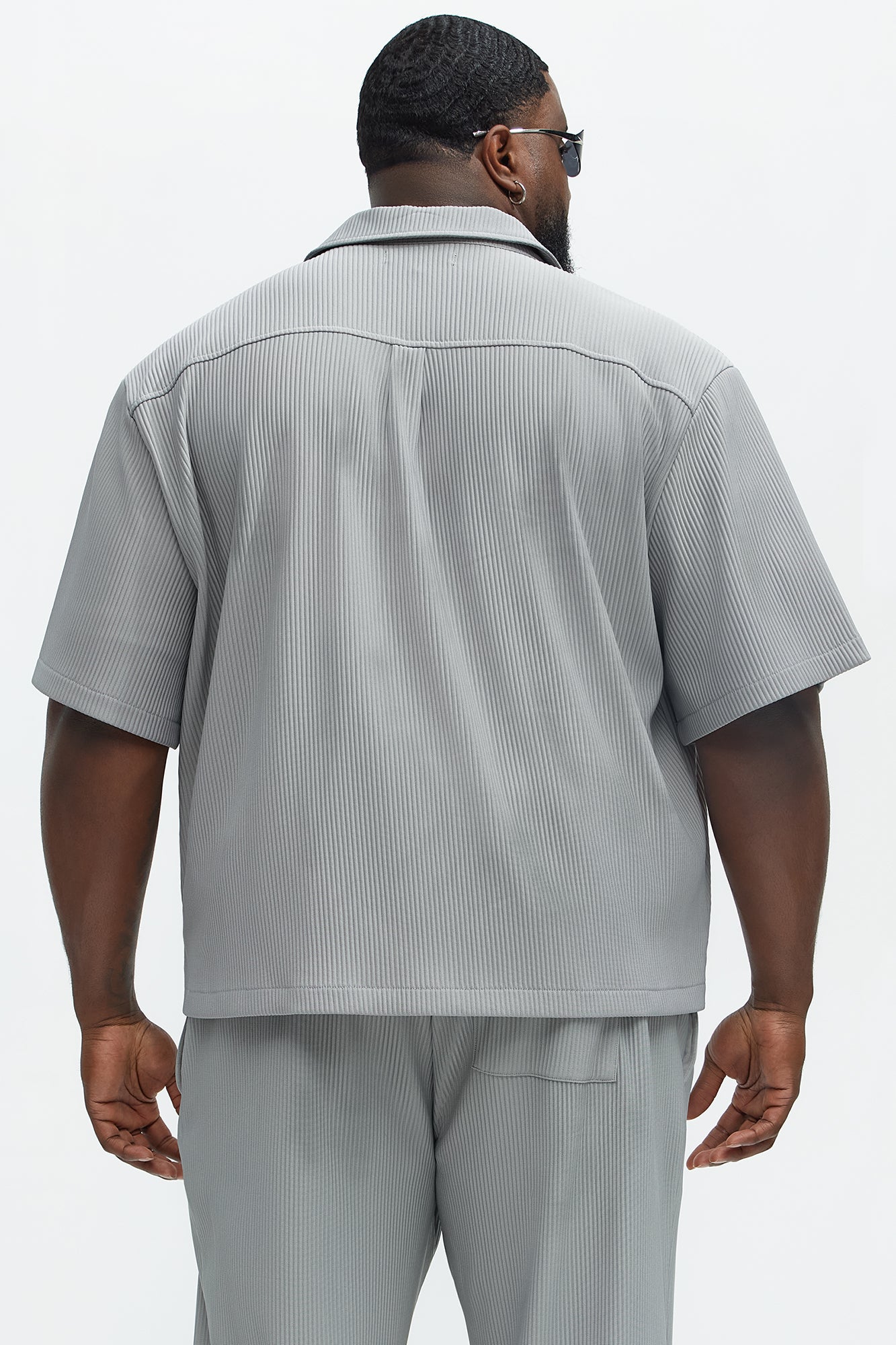 Show Up Short Sleeve Cuban Shirt - Grey Fashion Nova