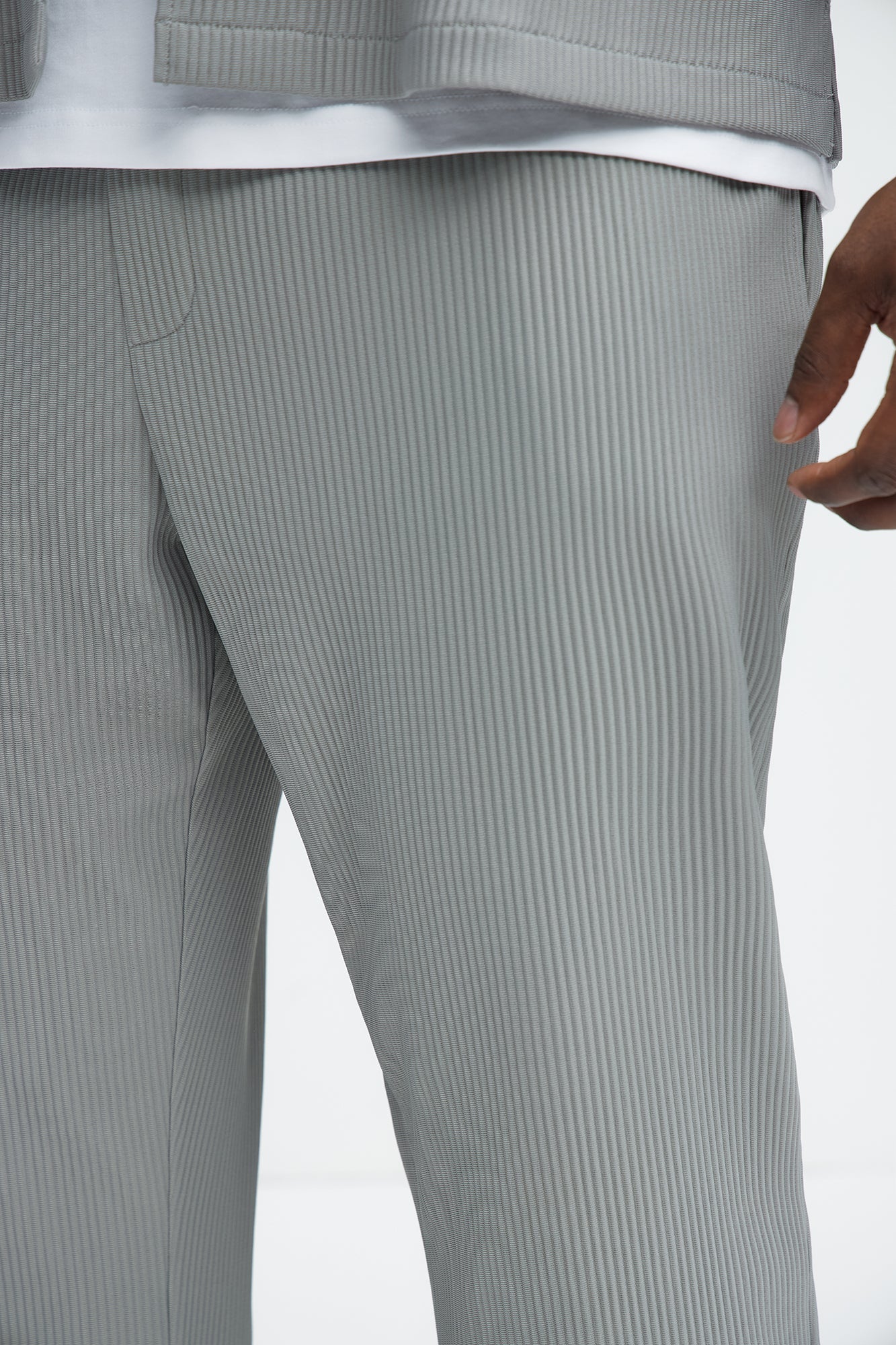 Show Up Slim Slit Pants - Grey Fashion Nova