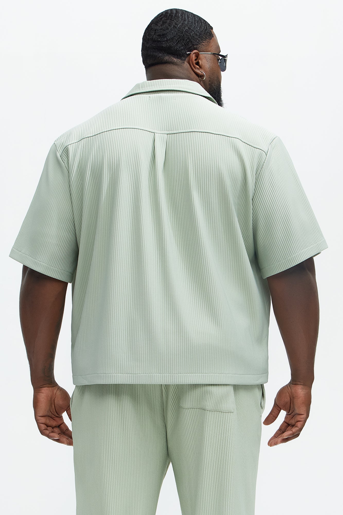 Show Up Short Sleeve Cuban Shirt - Sage Fashion Nova