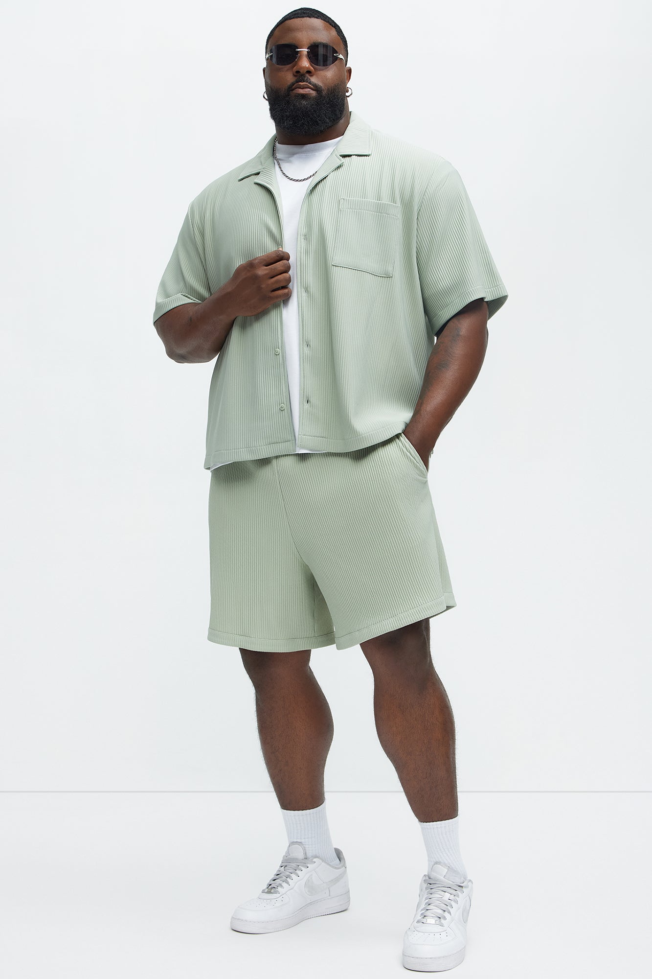 Show Up Basketball Short - Sage Fashion Nova