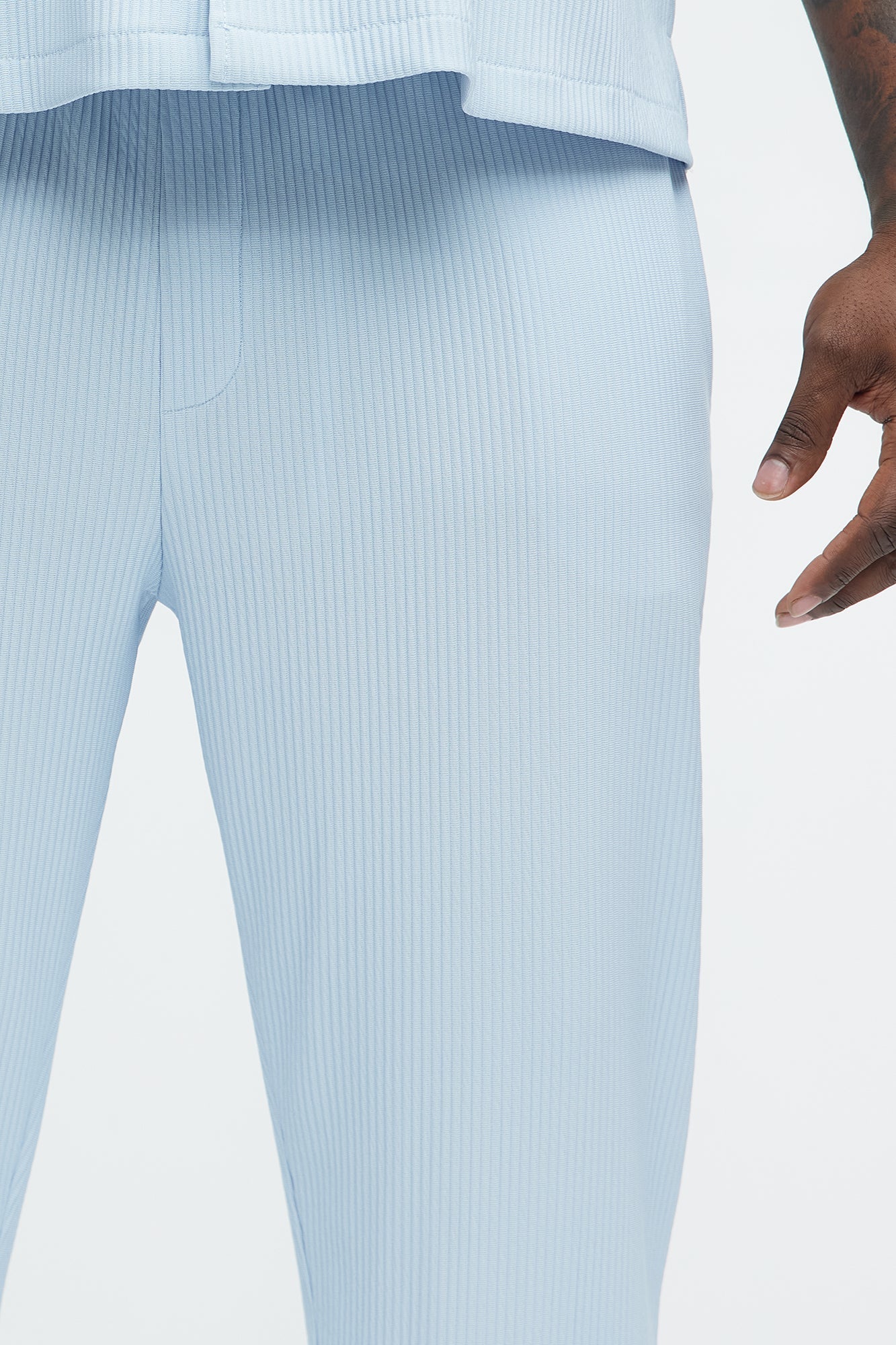 Show Up Slim Slit Pants - Light Blue Fashion Nova