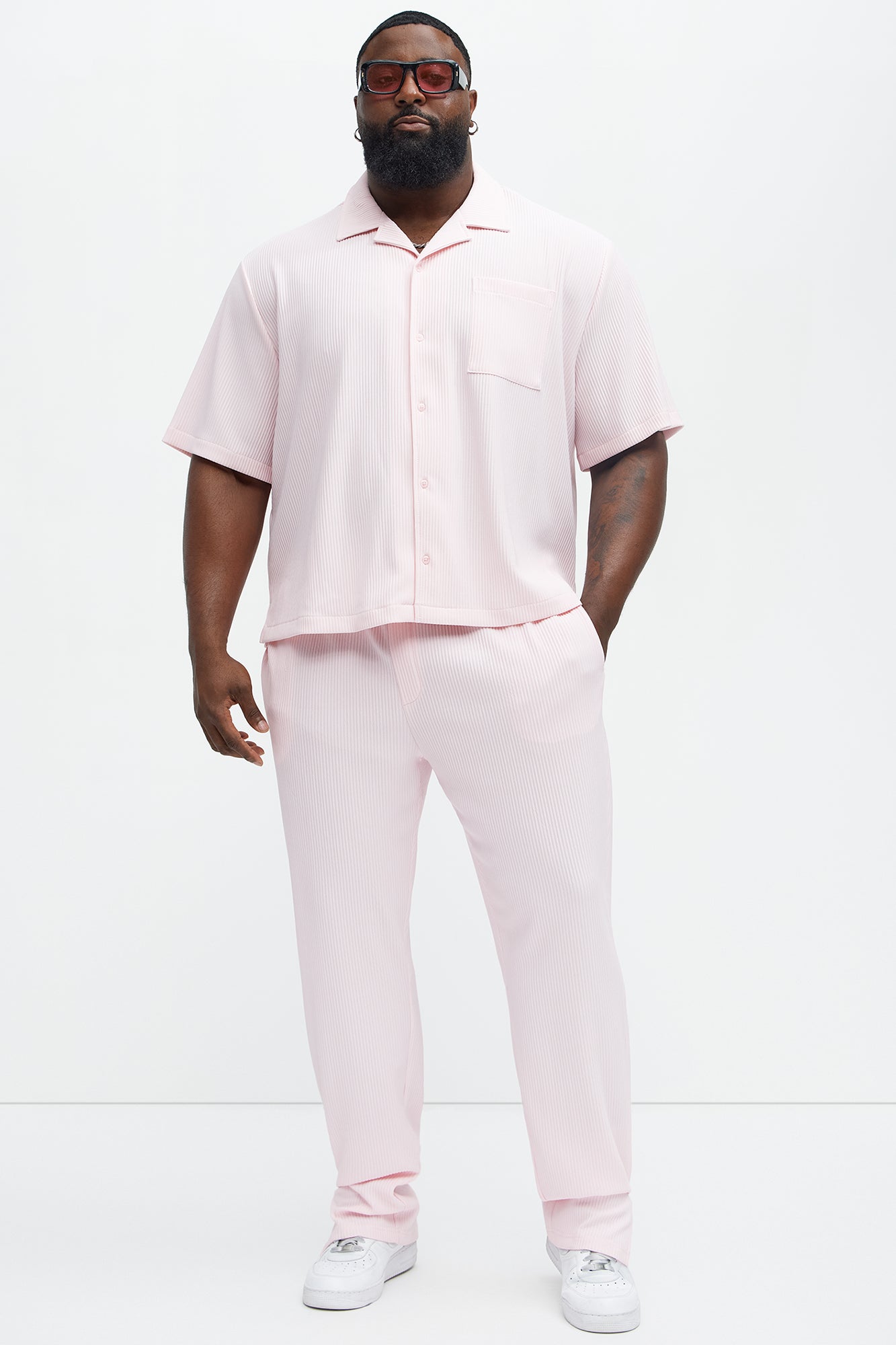 Show Up Short Sleeve Cuban Shirt - Pink Fashion Nova