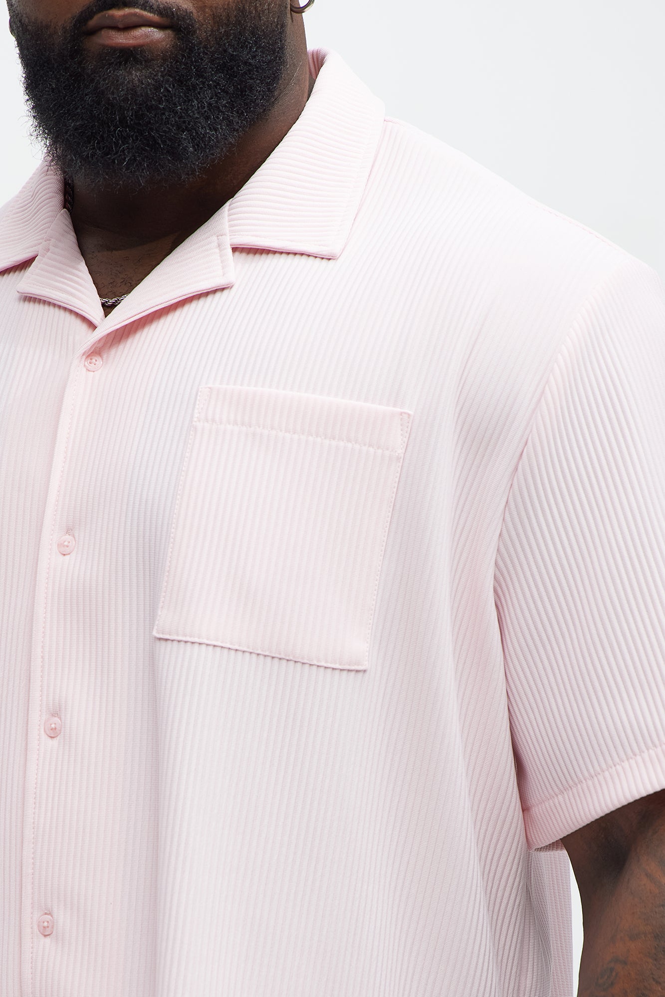 Show Up Short Sleeve Cuban Shirt - Pink Fashion Nova