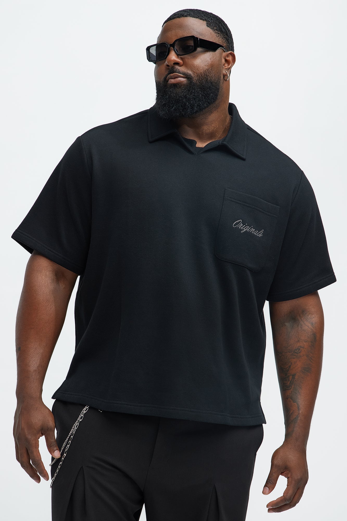 Tyson Happy Mistake Short Sleeve Polo - Black Fashion Nova
