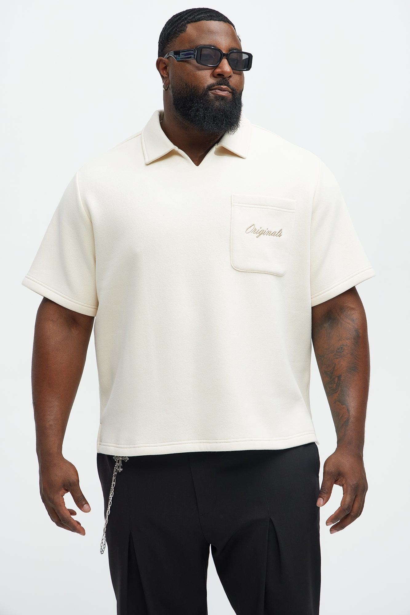 Tyson Happy Mistake Short Sleeve Polo - Cream Fashion Nova